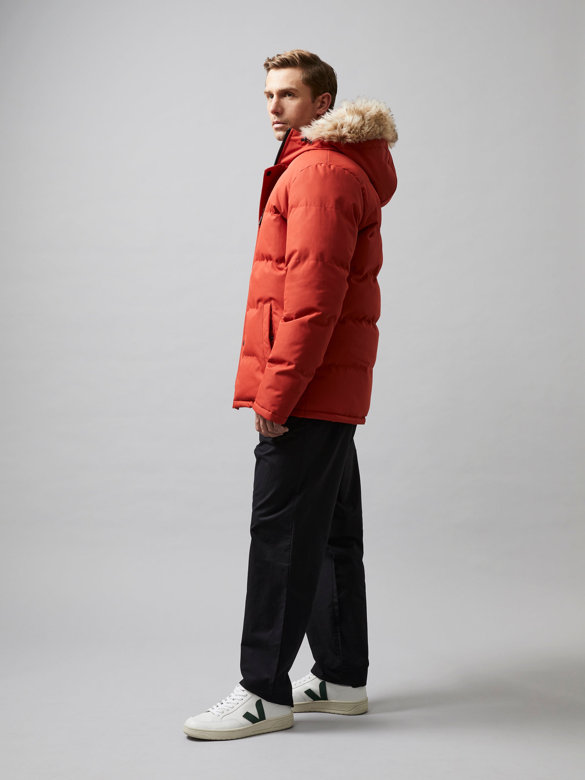 Chaquetón Parka Impermeable Acolchado con Capucha para Invierno