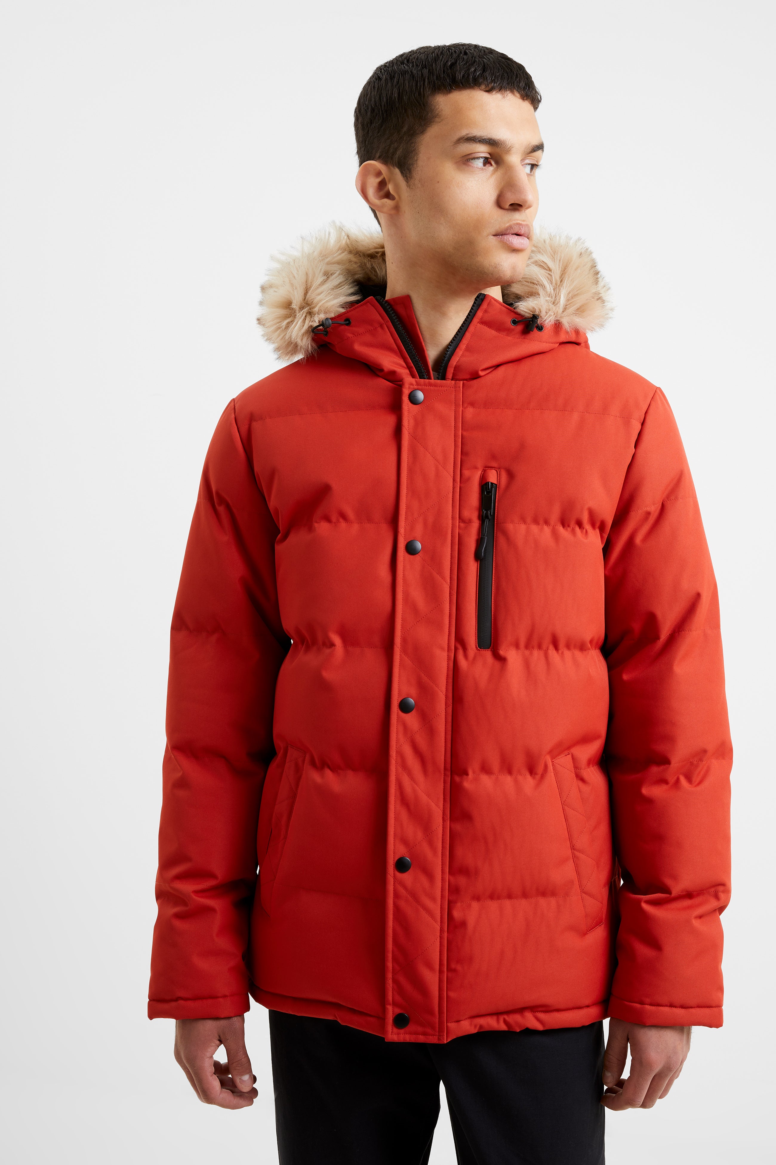 Chaquetón Parka Impermeable Acolchado con Capucha para Invierno