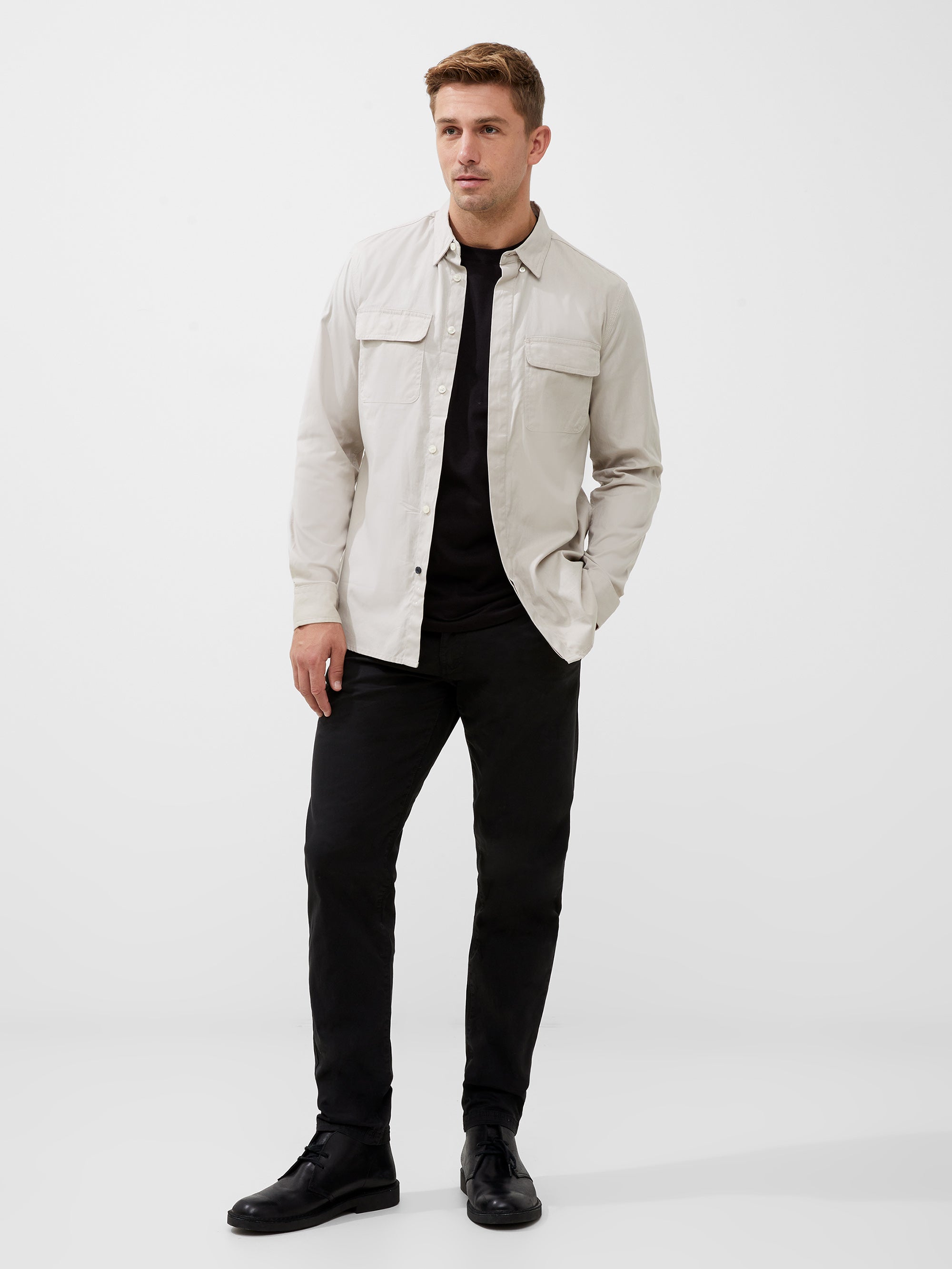 Camisa Overshirt de Algodón con Dos Bolsillos Delanteros