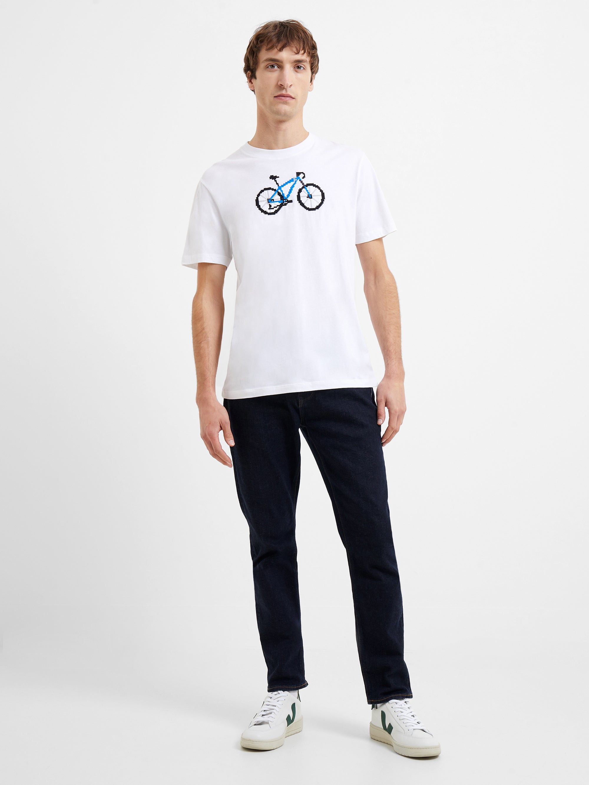 Camiseta Ciclista Creativa con Estampado Pixel Urbano