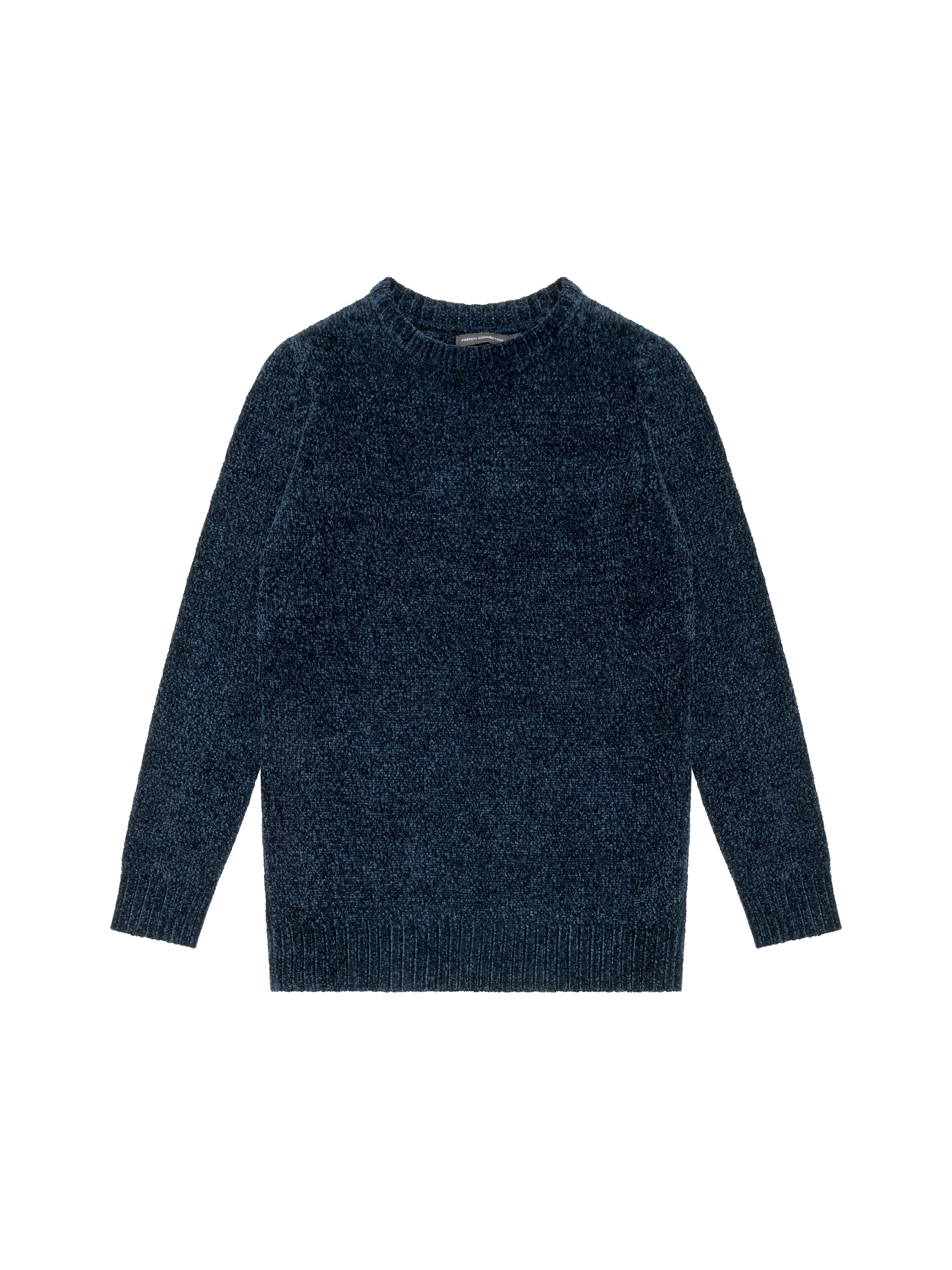 Súeter Acogedor de Punto Chenille con Diseño de Cuello Redondo