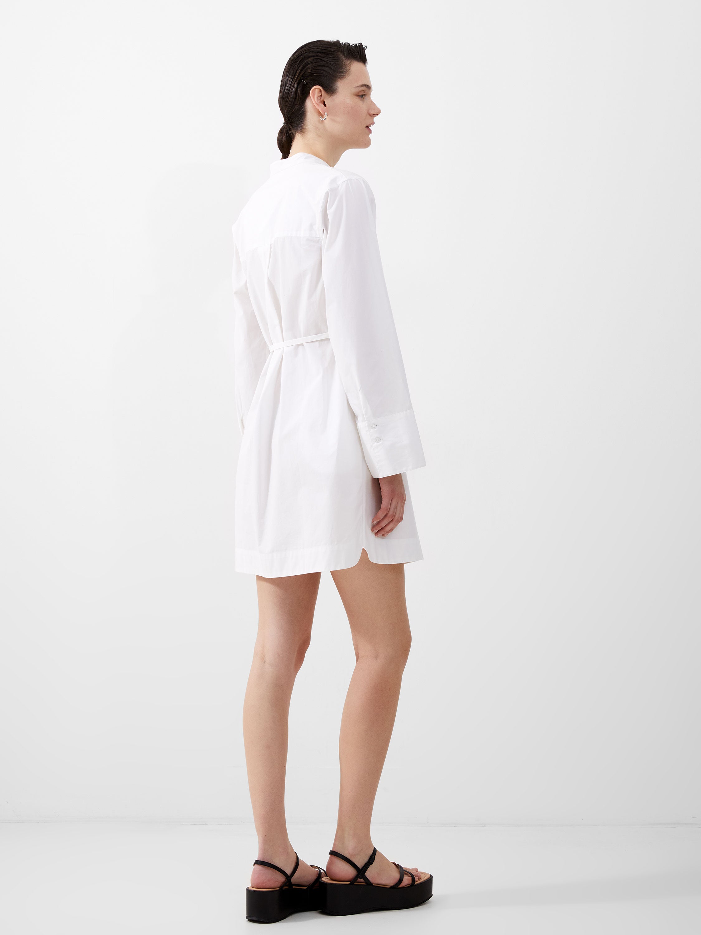 Vestido-Camisa Alissa en Algodón Orgánico con Mangas Voluminosas