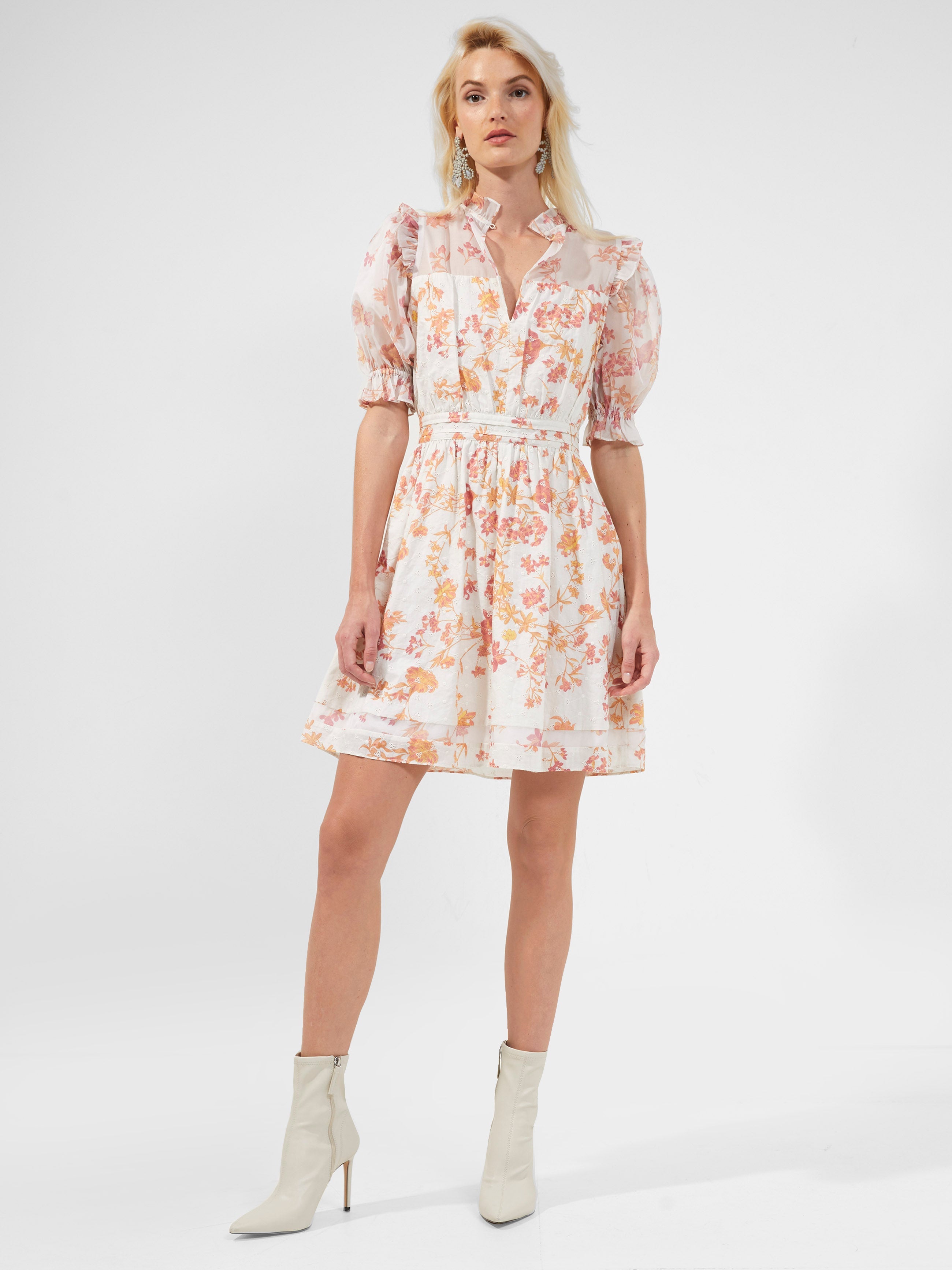 Diana Print Puff-Sleeve Dress