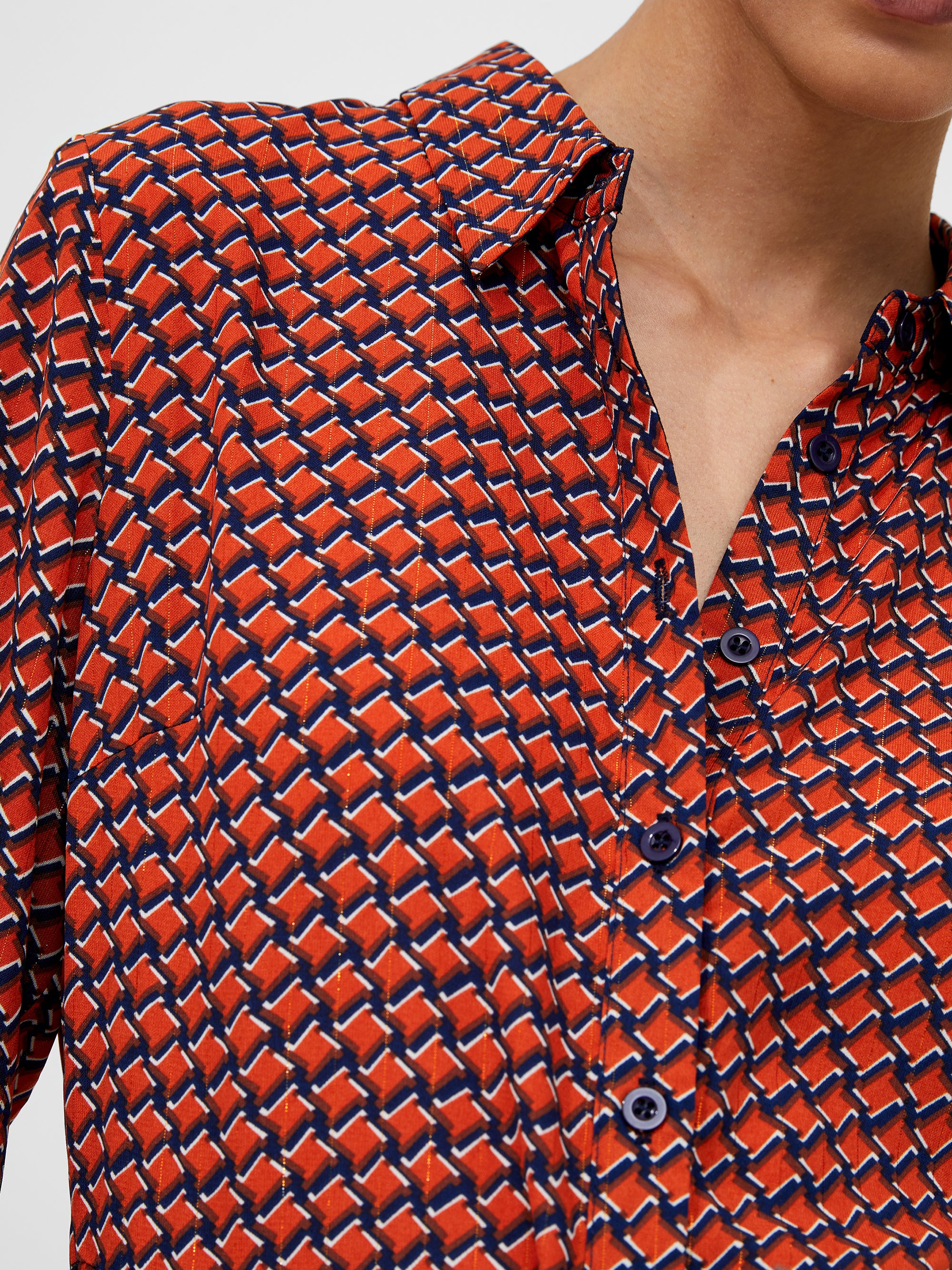 Vestido Camisero Midi con Cinturón en Estampado Abstracto