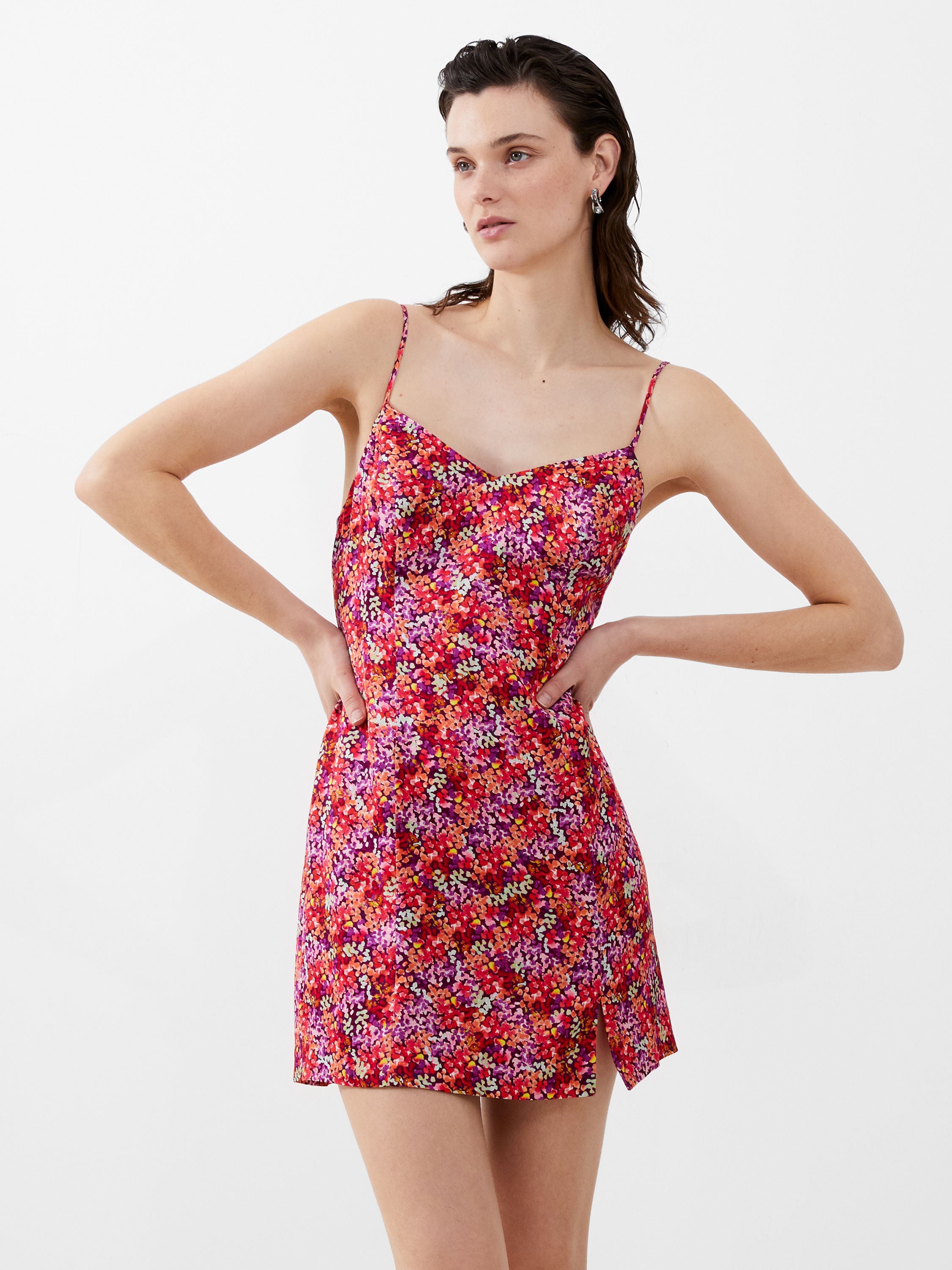 Vestido corto slip de satén ecológico Andrea Ennis