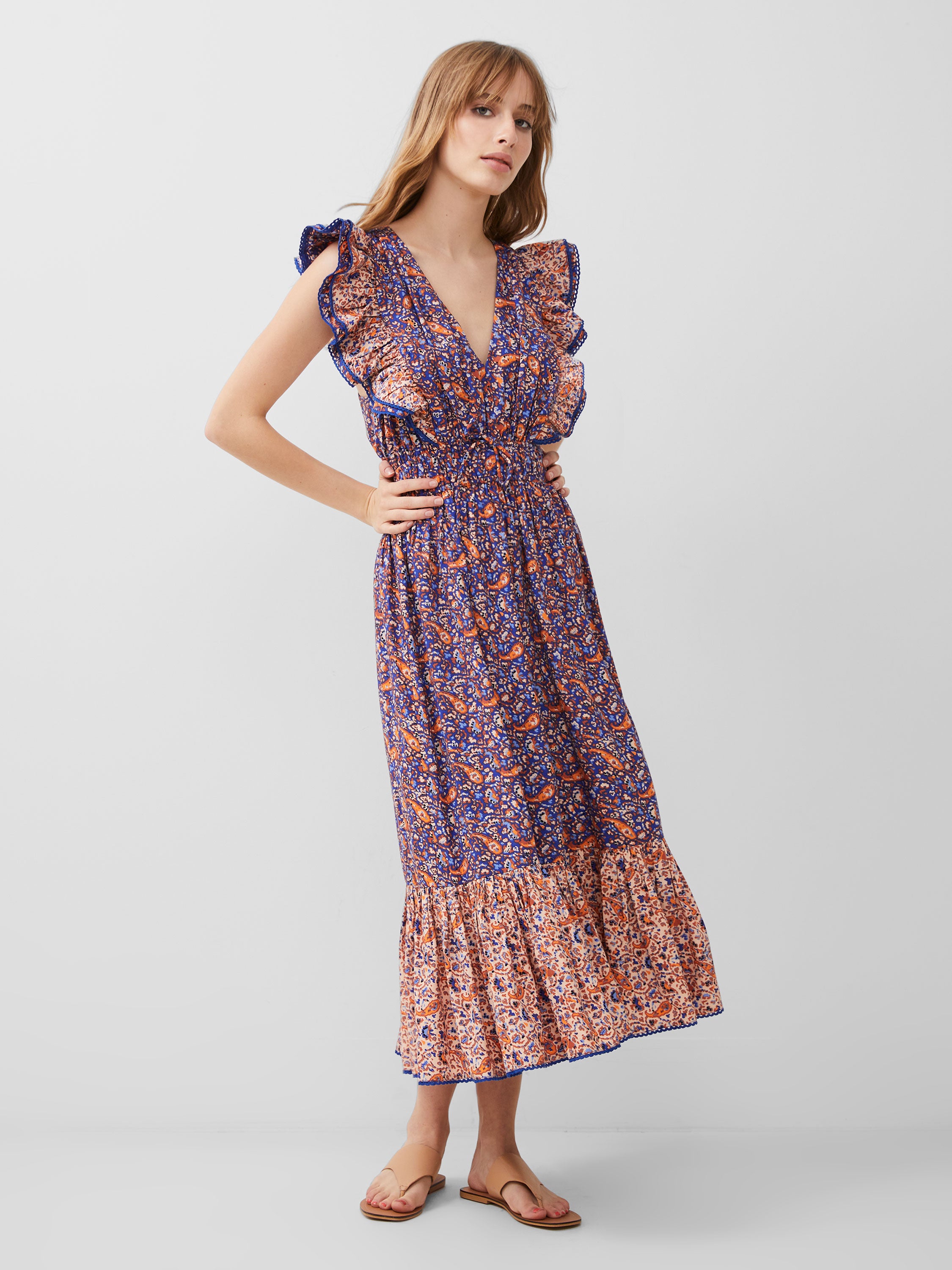 Elegante Vestido Mid con Volantes - Diseño Exclusivo Anathia Blaire