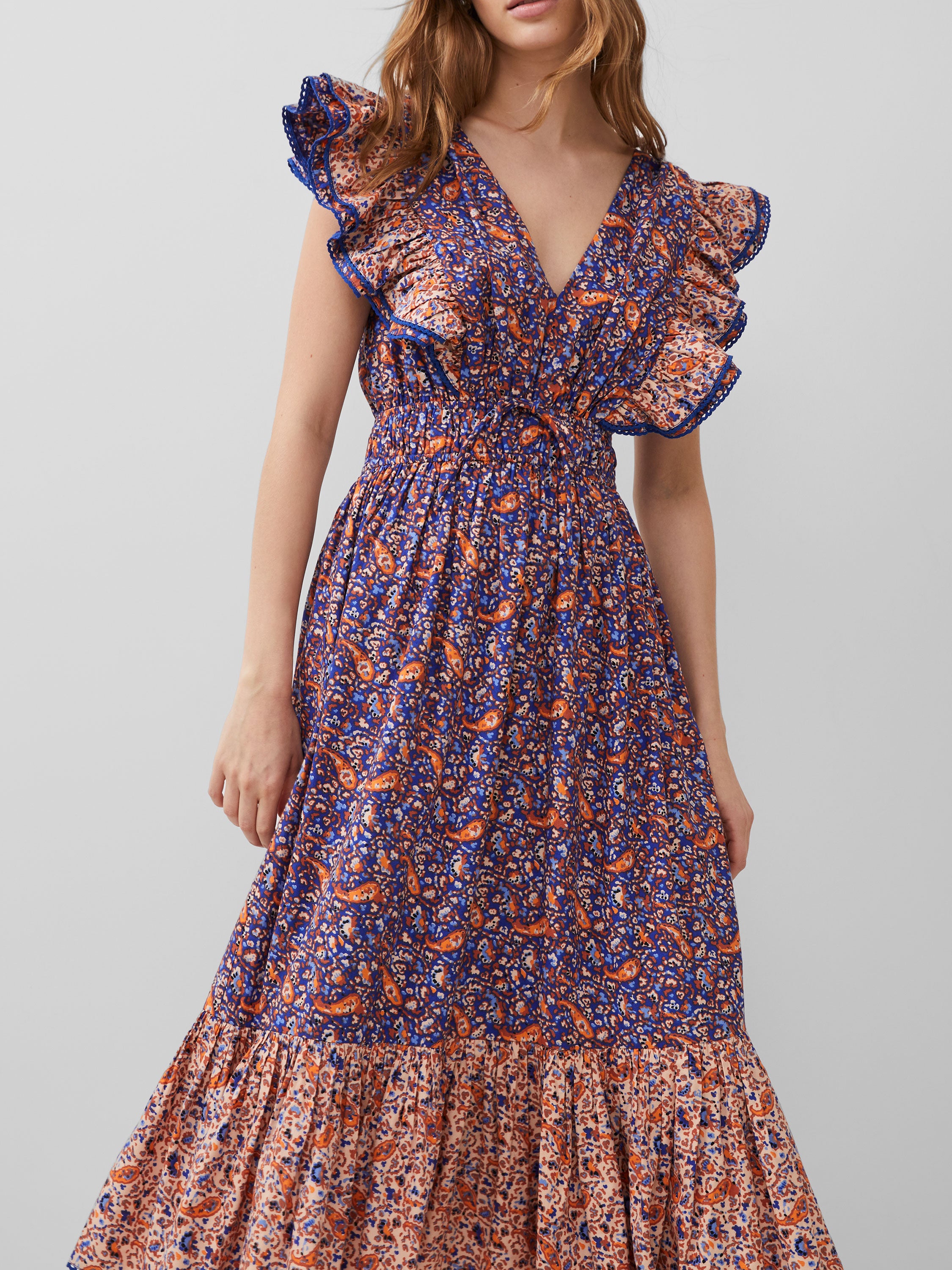 Elegante Vestido Mid con Volantes - Diseño Exclusivo Anathia Blaire