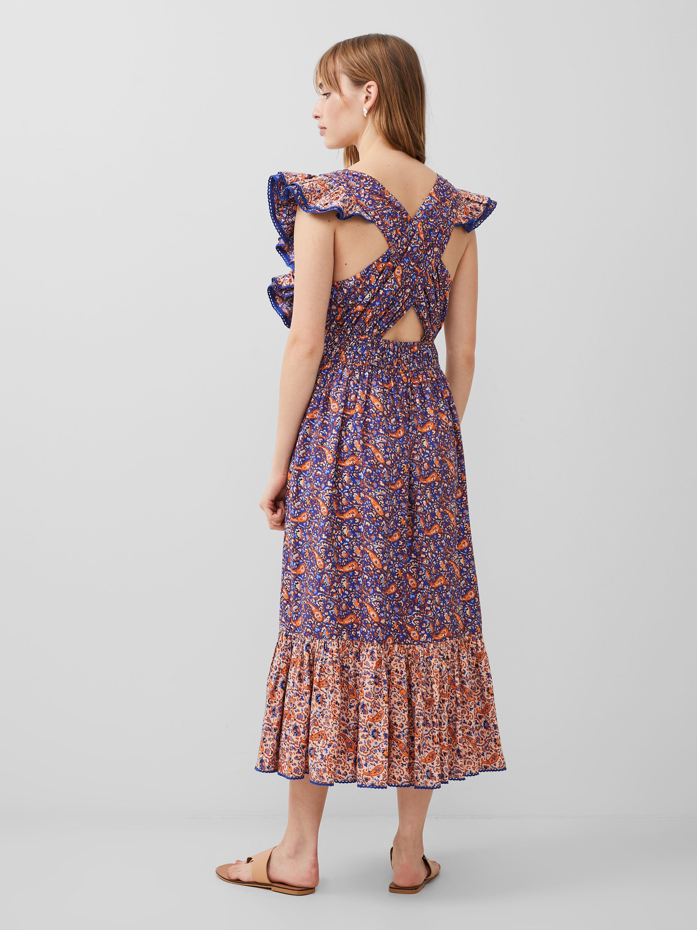 Elegante Vestido Mid con Volantes - Diseño Exclusivo Anathia Blaire