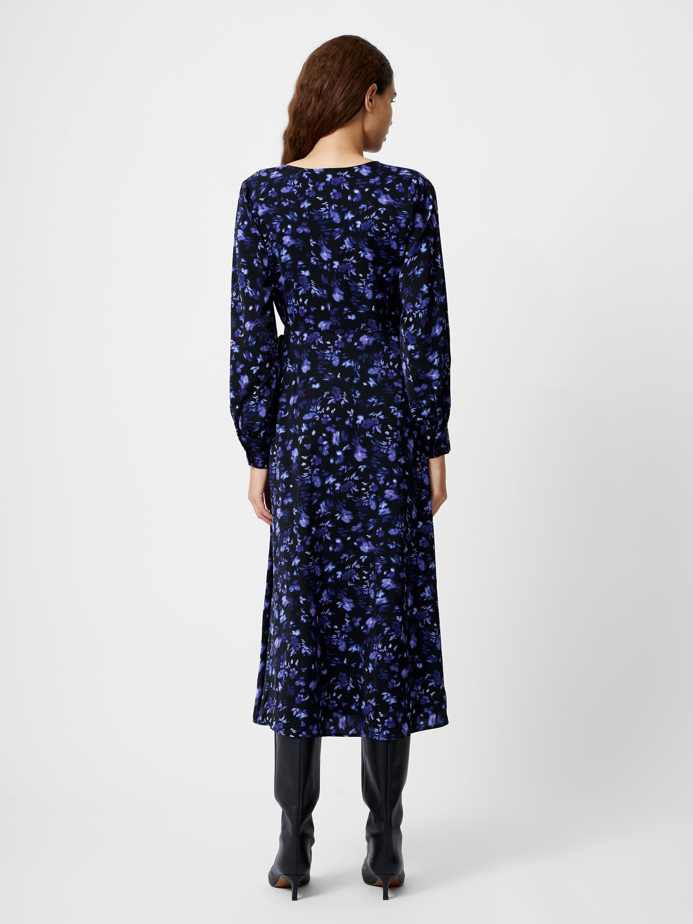 Vestido Elegante Aden de Manga Larga con Diseño Envolvente