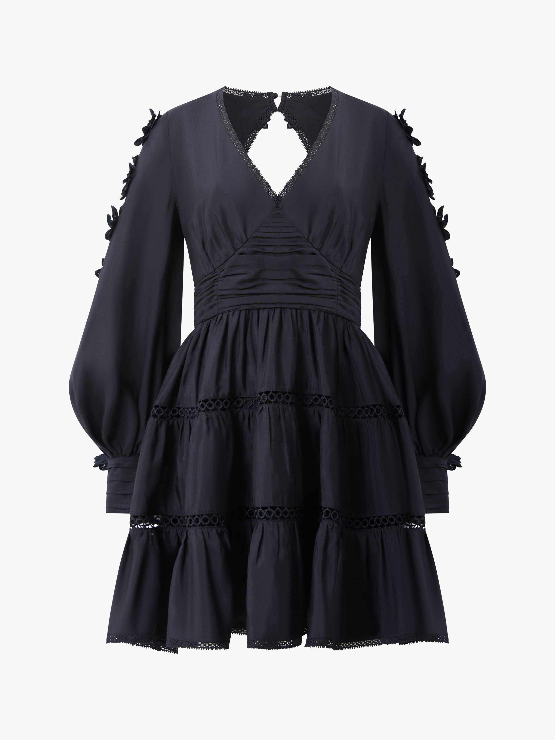 Vestido Corto Aubrey con Detalles 3D en Encaje