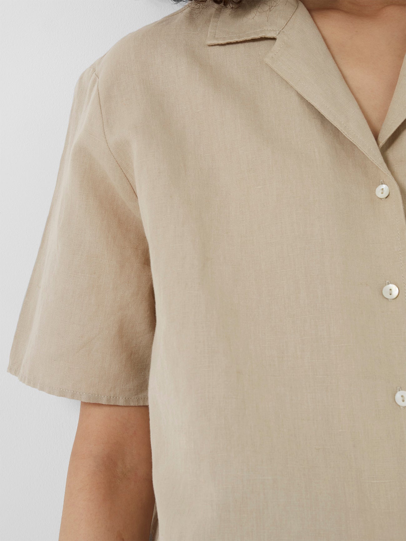 Ahia Camisa Casual de Mezcla Algodón-Lino para Hombre
