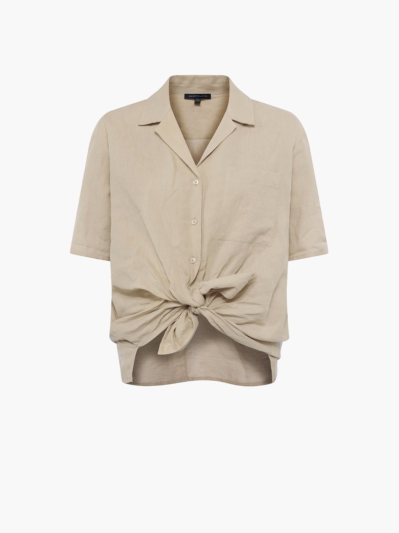 Ahia Camisa Casual de Mezcla Algodón-Lino para Hombre