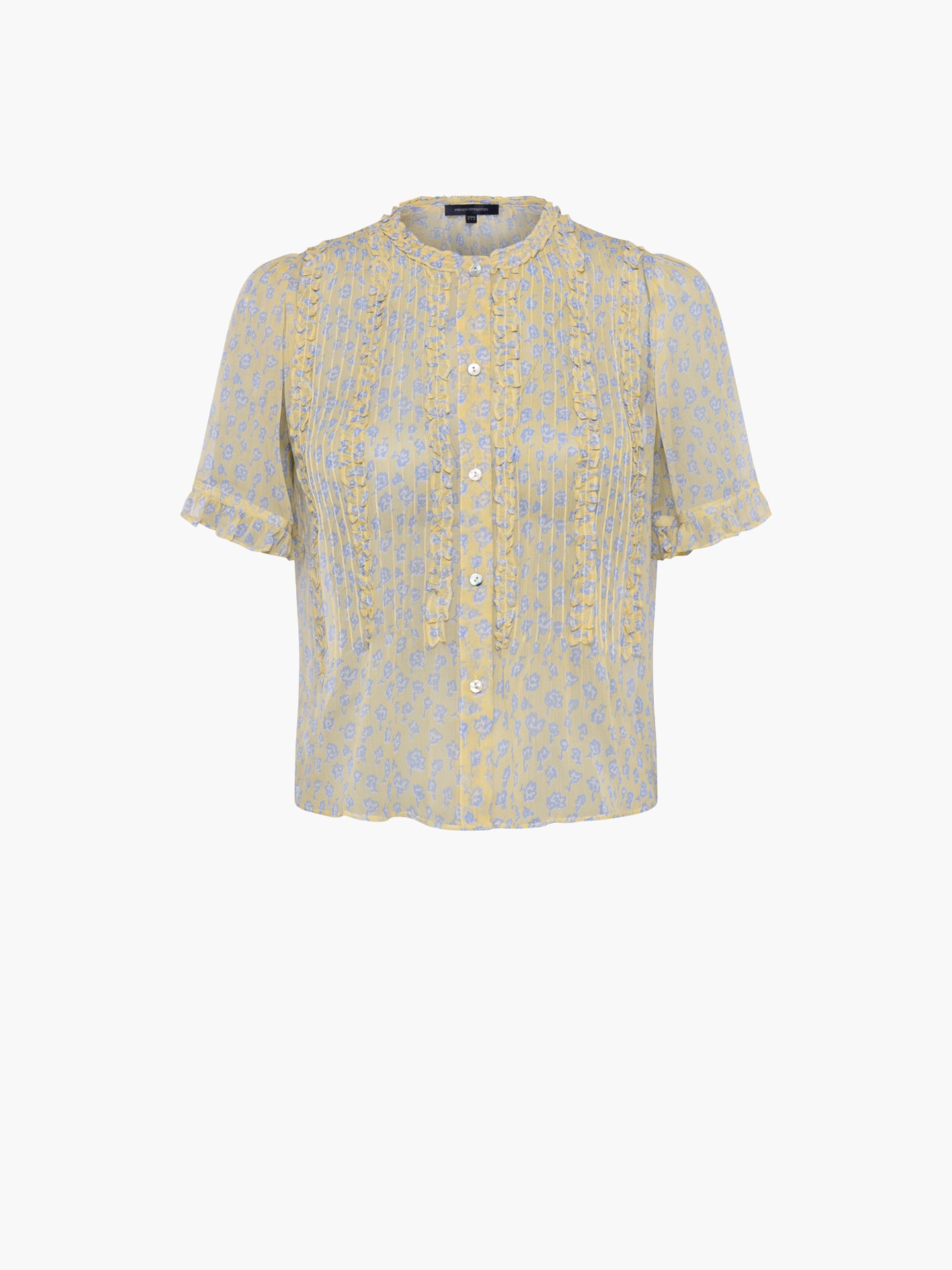 Doria Crinkle Ruffle Front Top