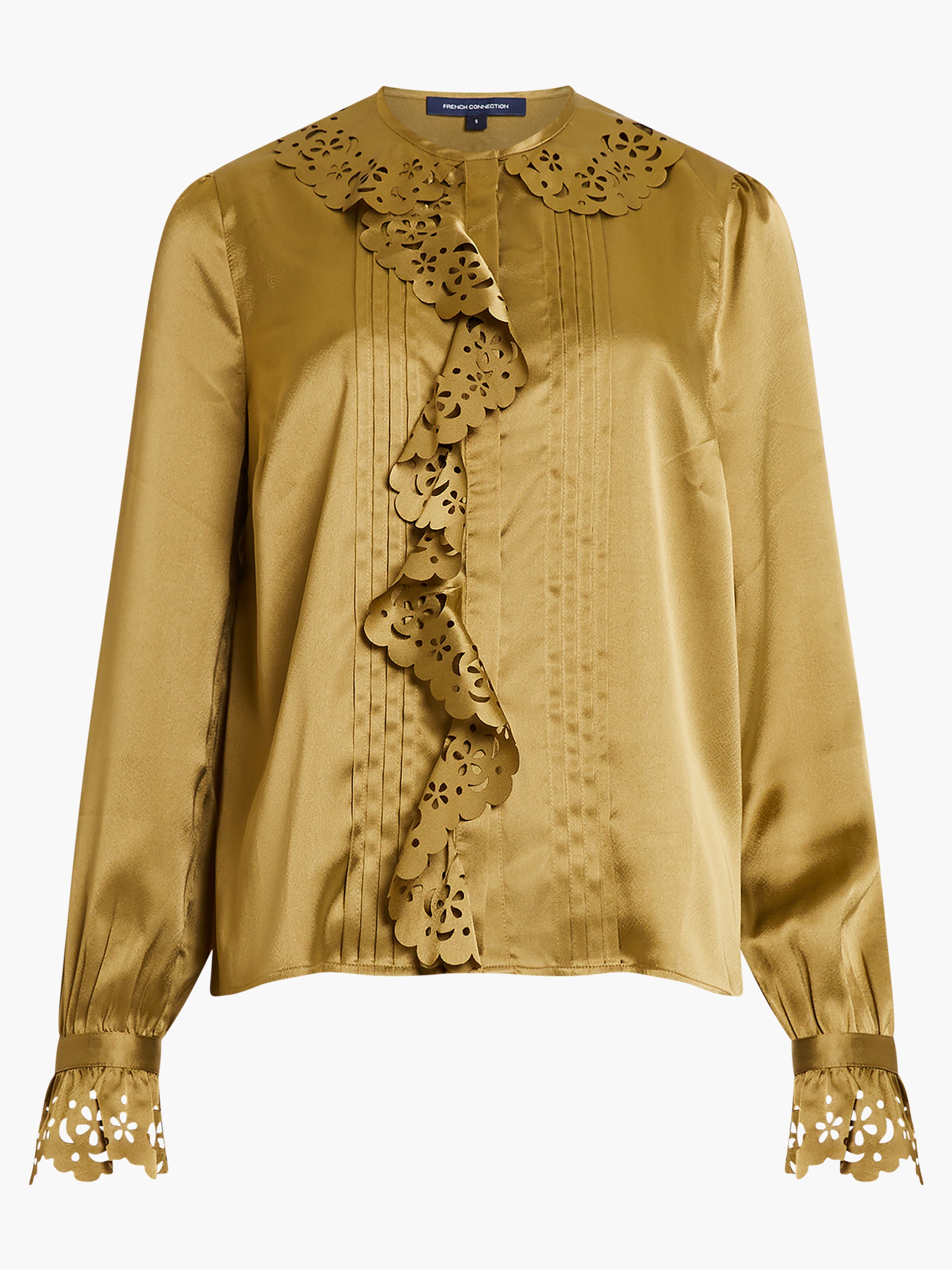 Blusa Elegante Aleeya con Volantes de Encaje y Satén para Mujer - Moda Femenina con Detalles Delicados