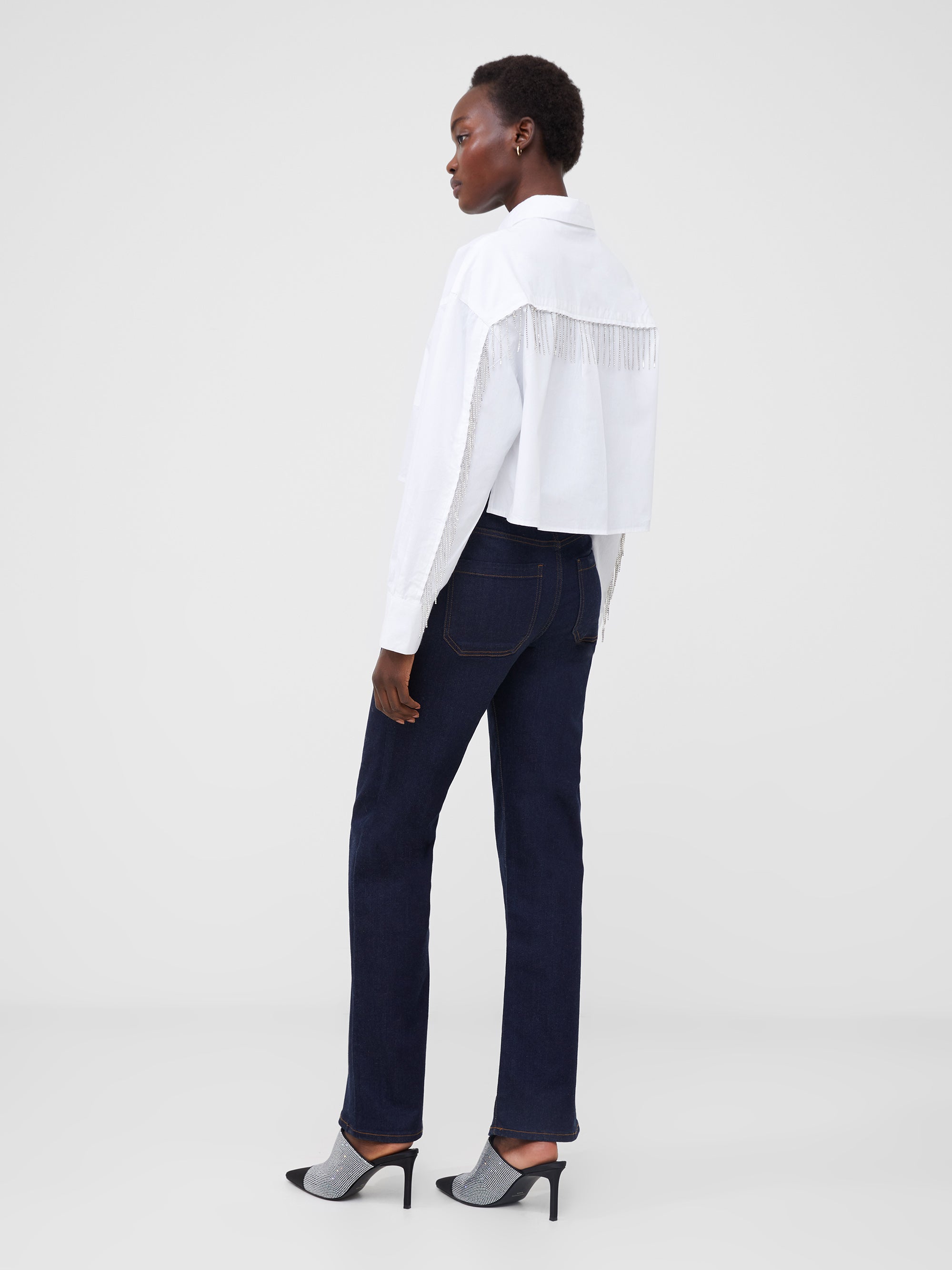 Crystal Alissa Cropped Cotton Shirt