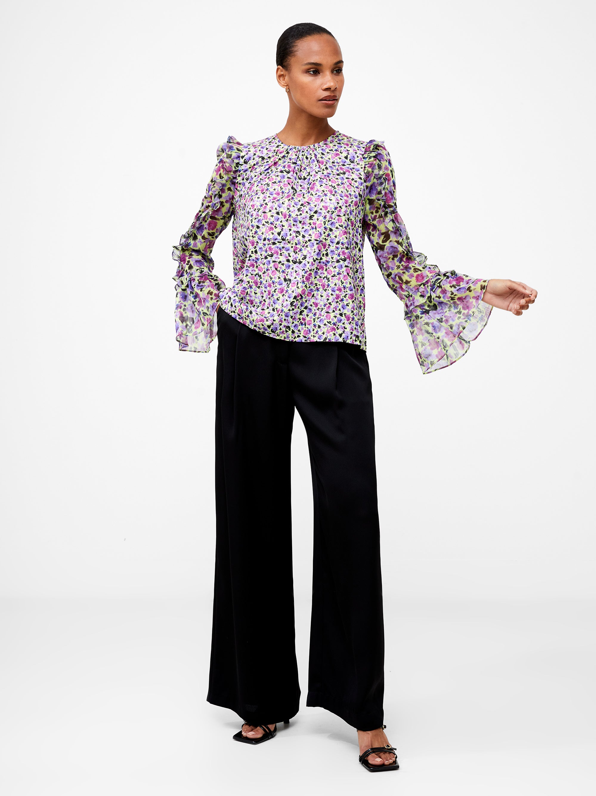 Alezzia Ely Blusa Jacquard con Detalles de Mezcla - Diseño Exclusivo