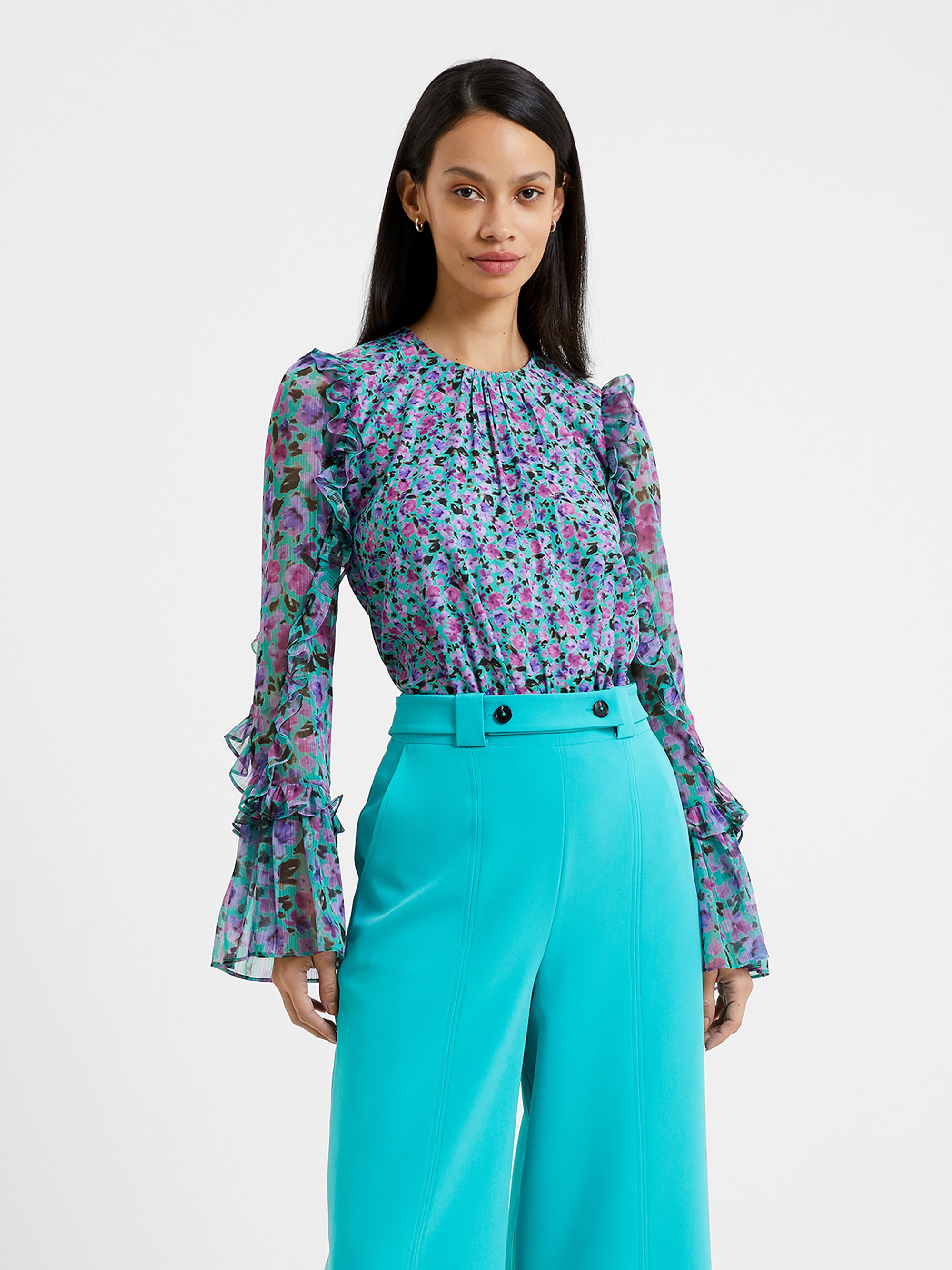 Blusa Jacquard Mezcla Moderna Alezzia Ely - Estilo Elegante con Combinación de Diseño