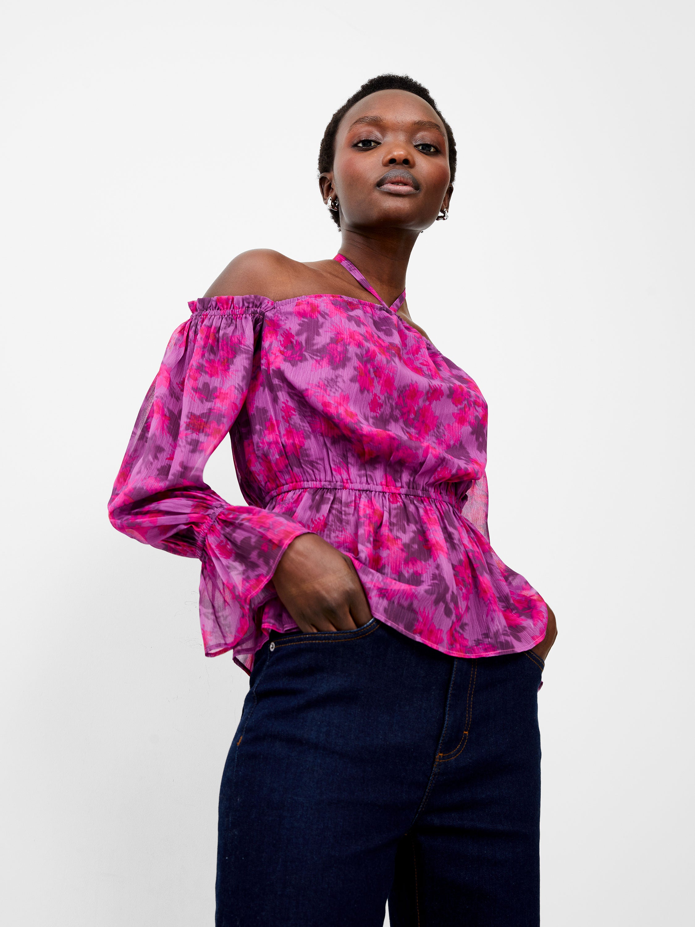 Blusa Hallie de Tirantes con Detalles Plisados - Arla