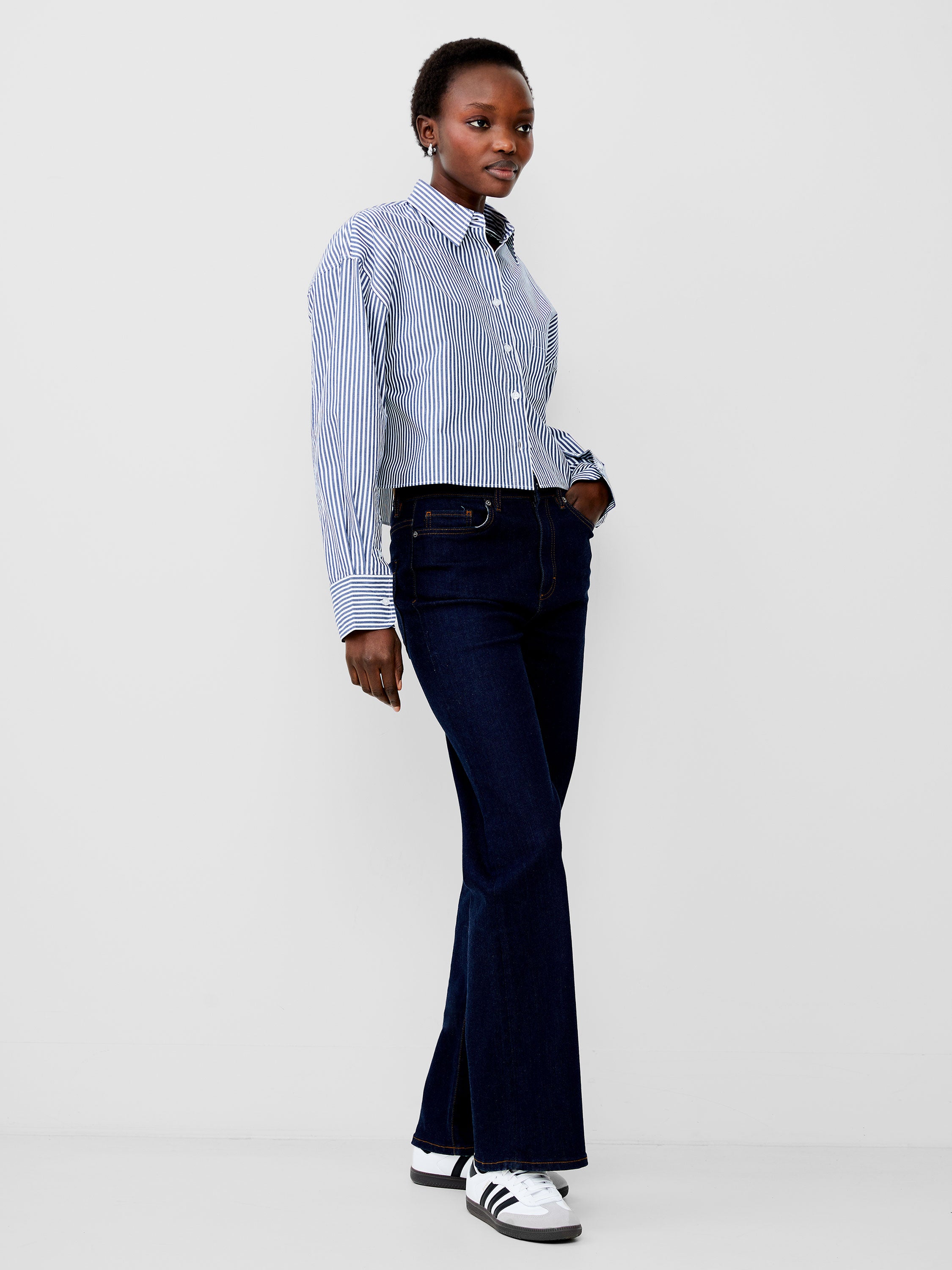 Camisa Alissa Recortada con Rayas - Estilo Urbano y Fresco