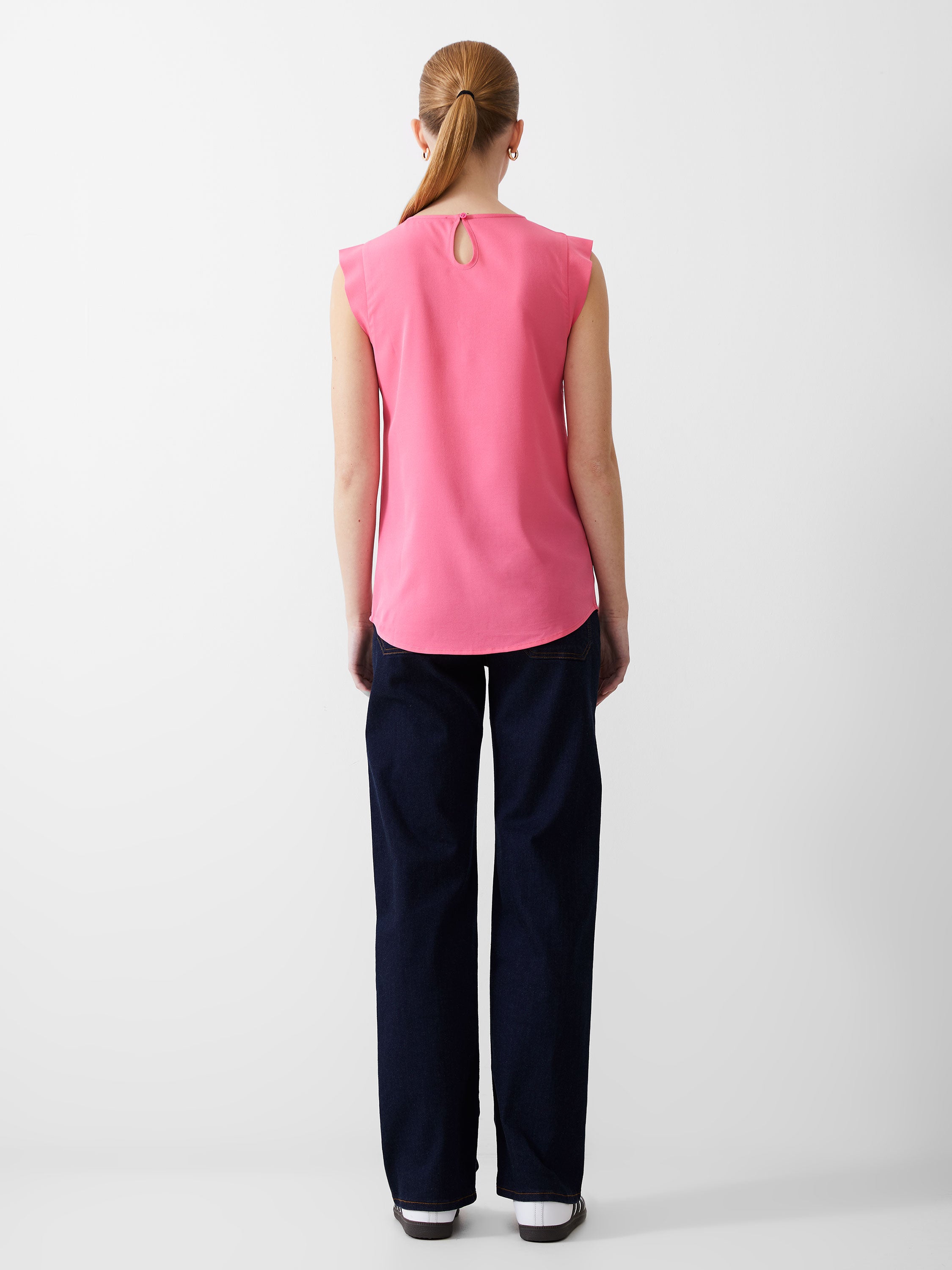 Cap Sleeve Crepe Light Tank Top