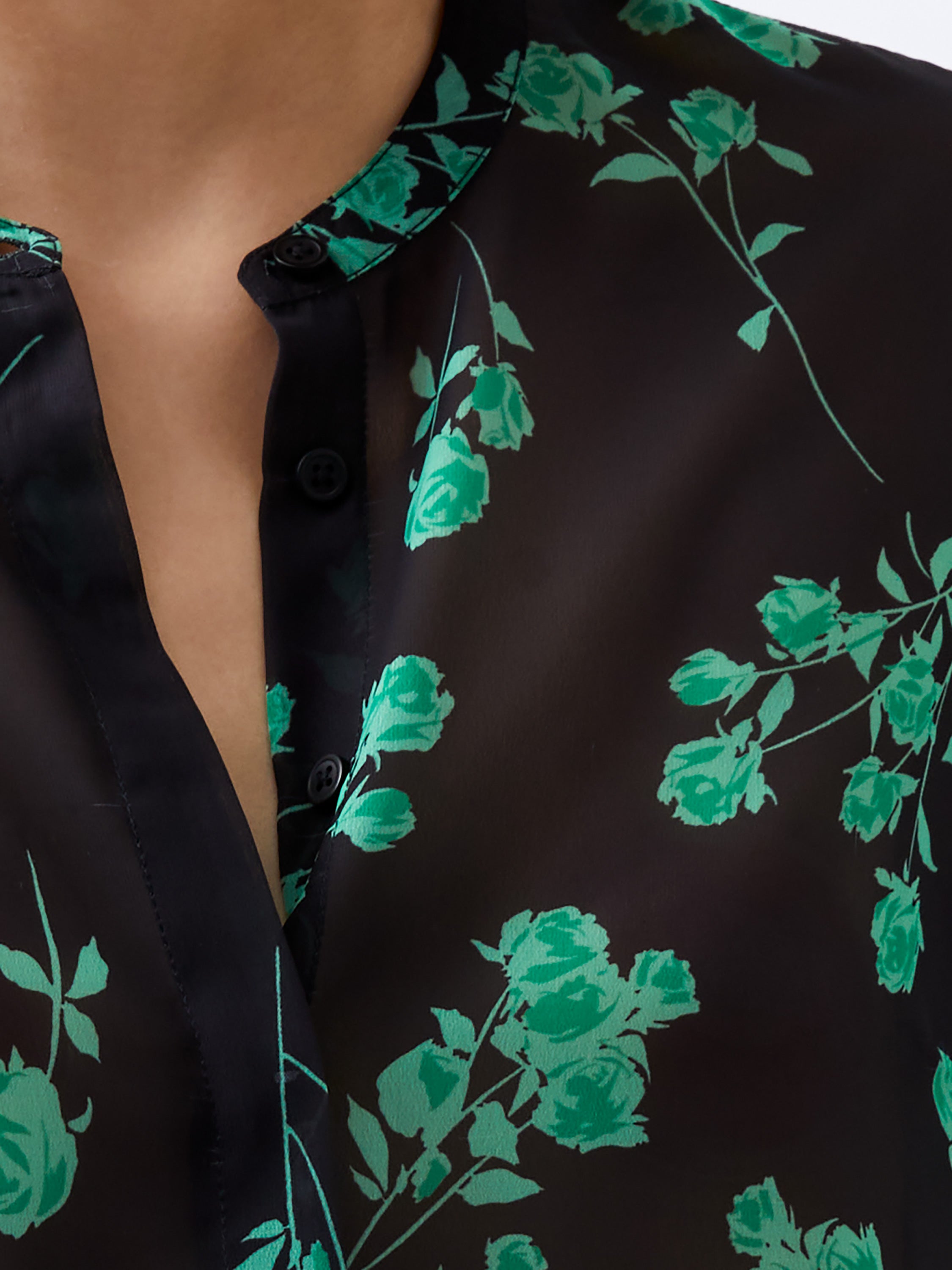 Camisa Alessandra de Mangas Largas con Tejido Reutilizado