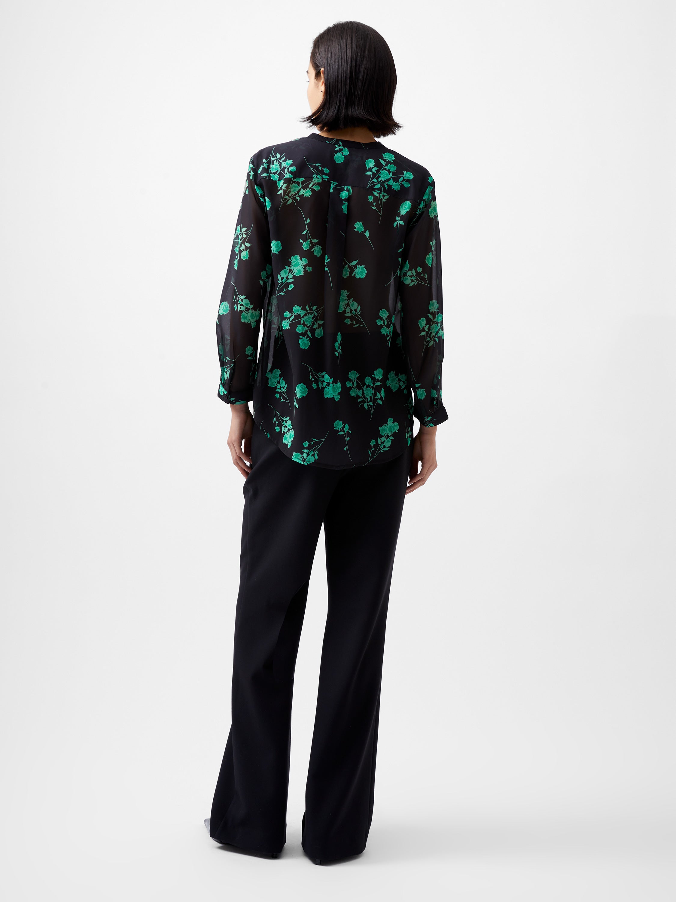 Camisa Alessandra de Mangas Largas con Tejido Reutilizado