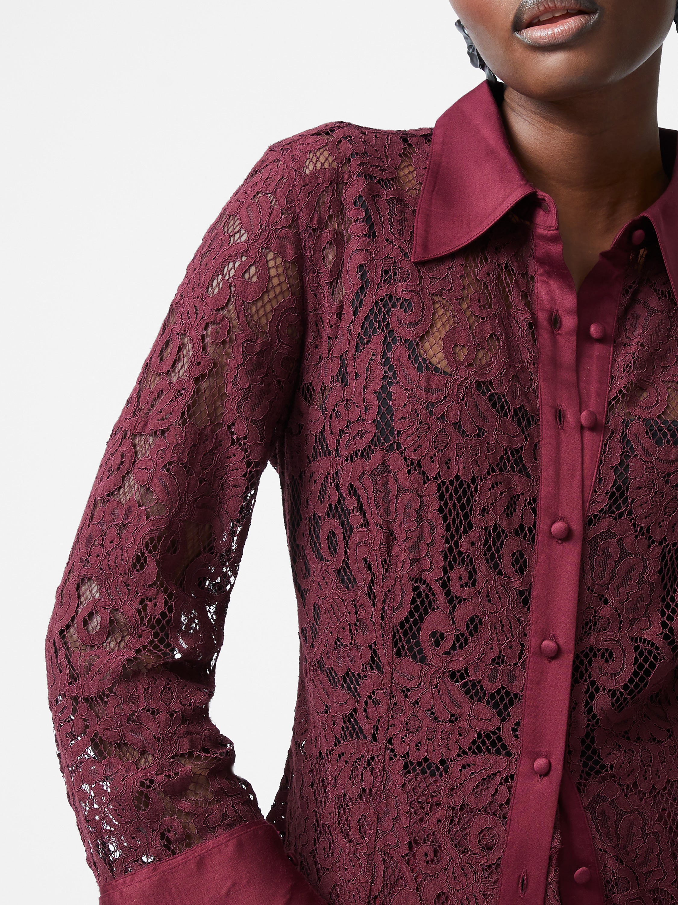Camisa Elegante de Encaje con Mangas Largas - Diseño Asura