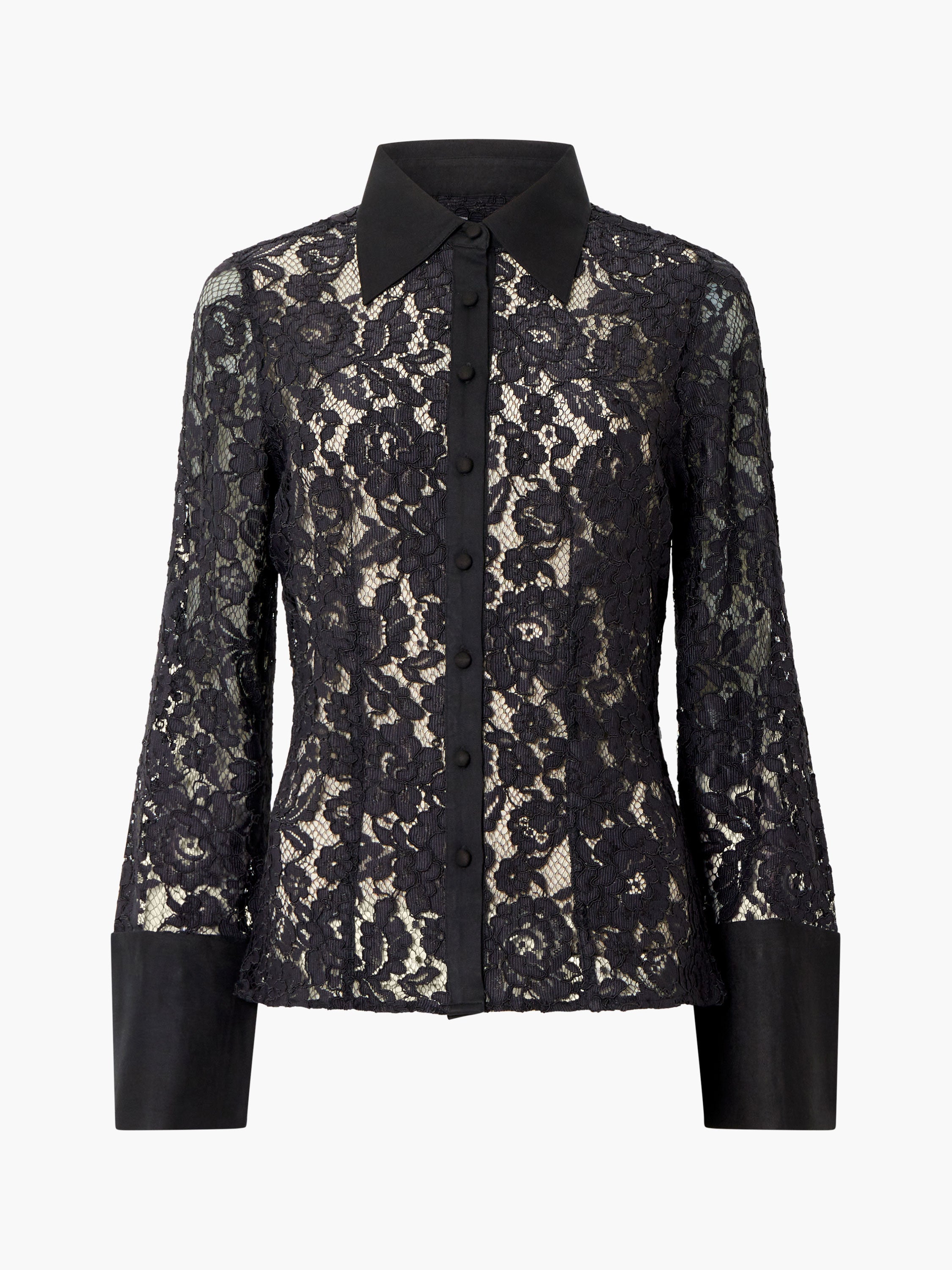 Camisa Elegante Asura con Mangas Largas y Detalles de Encaje