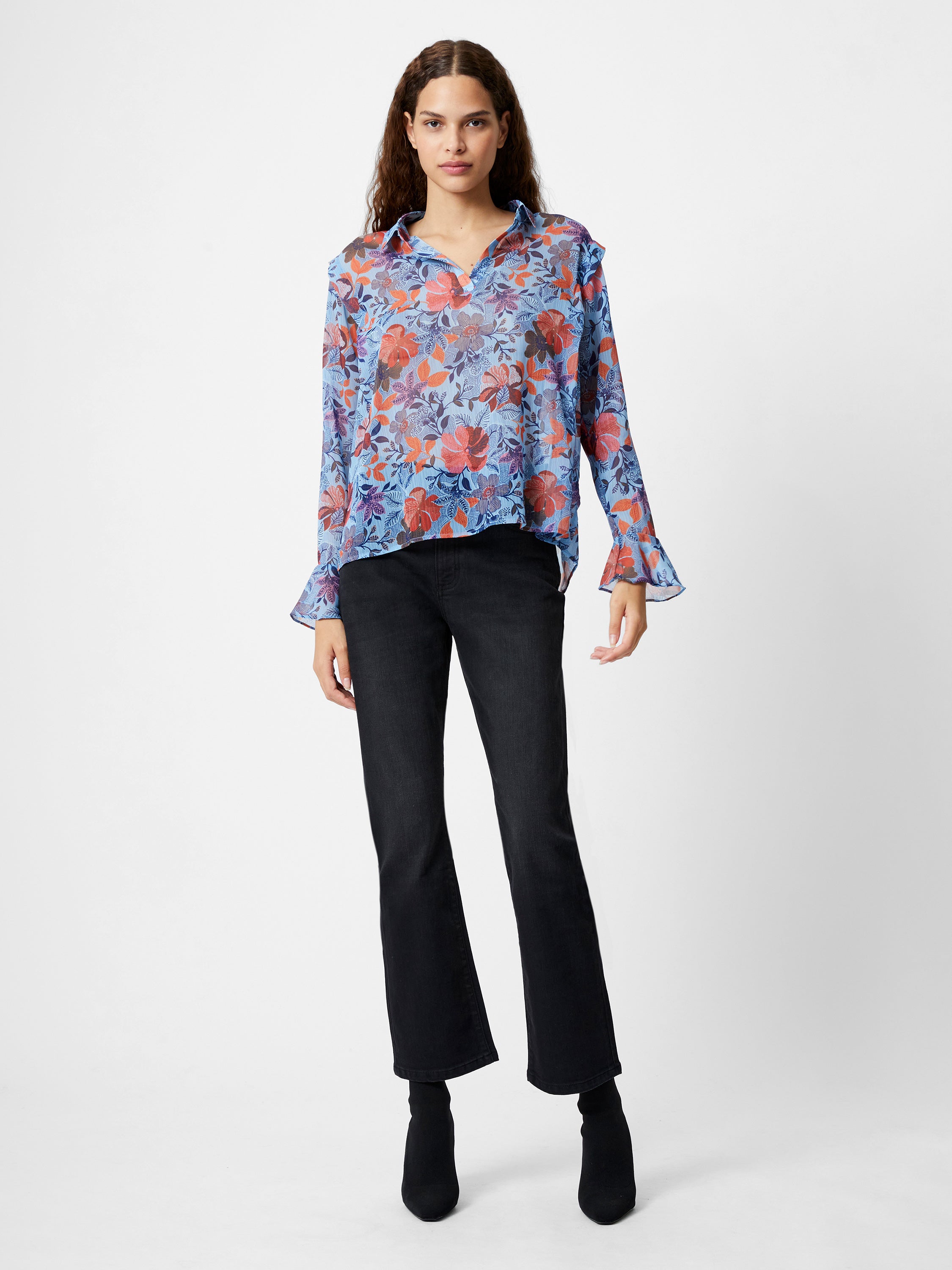 Blusa Elegante de Gasa Adalina con Diseño Popover Casual