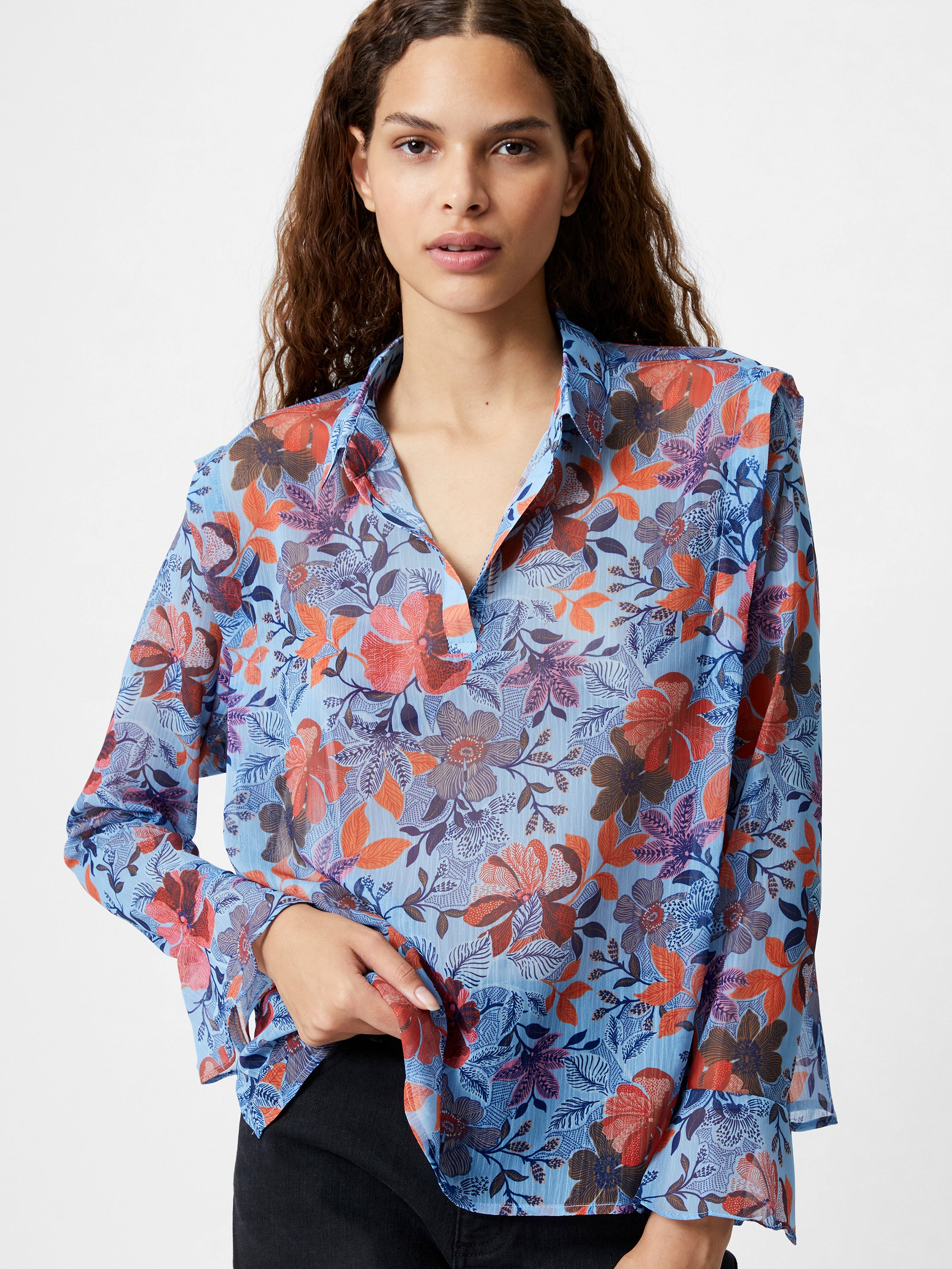 Blusa Elegante de Gasa Adalina con Diseño Popover Casual