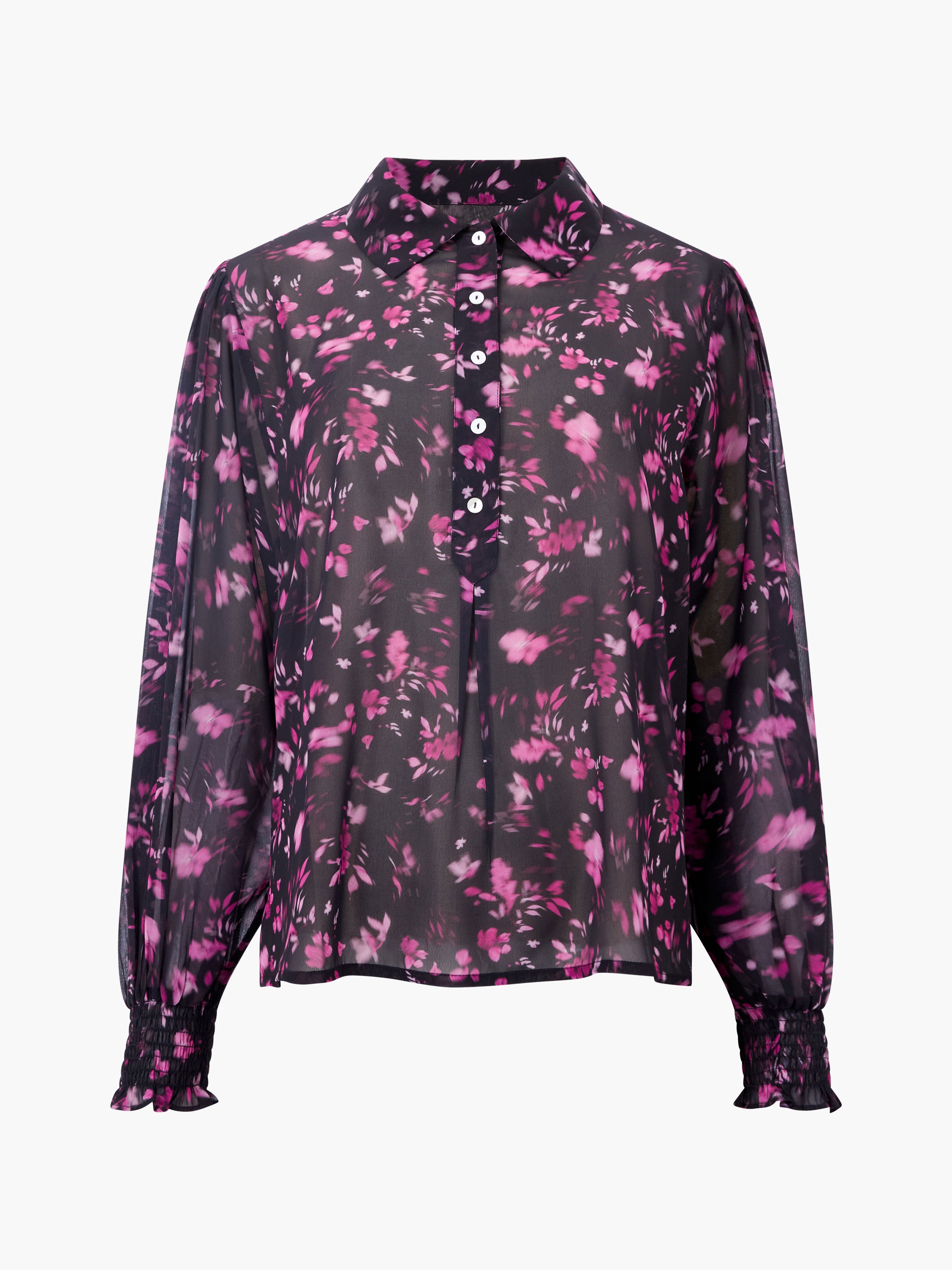 Blusa Aden con Mangas Obispo y Puños Fruncidos de Diseño