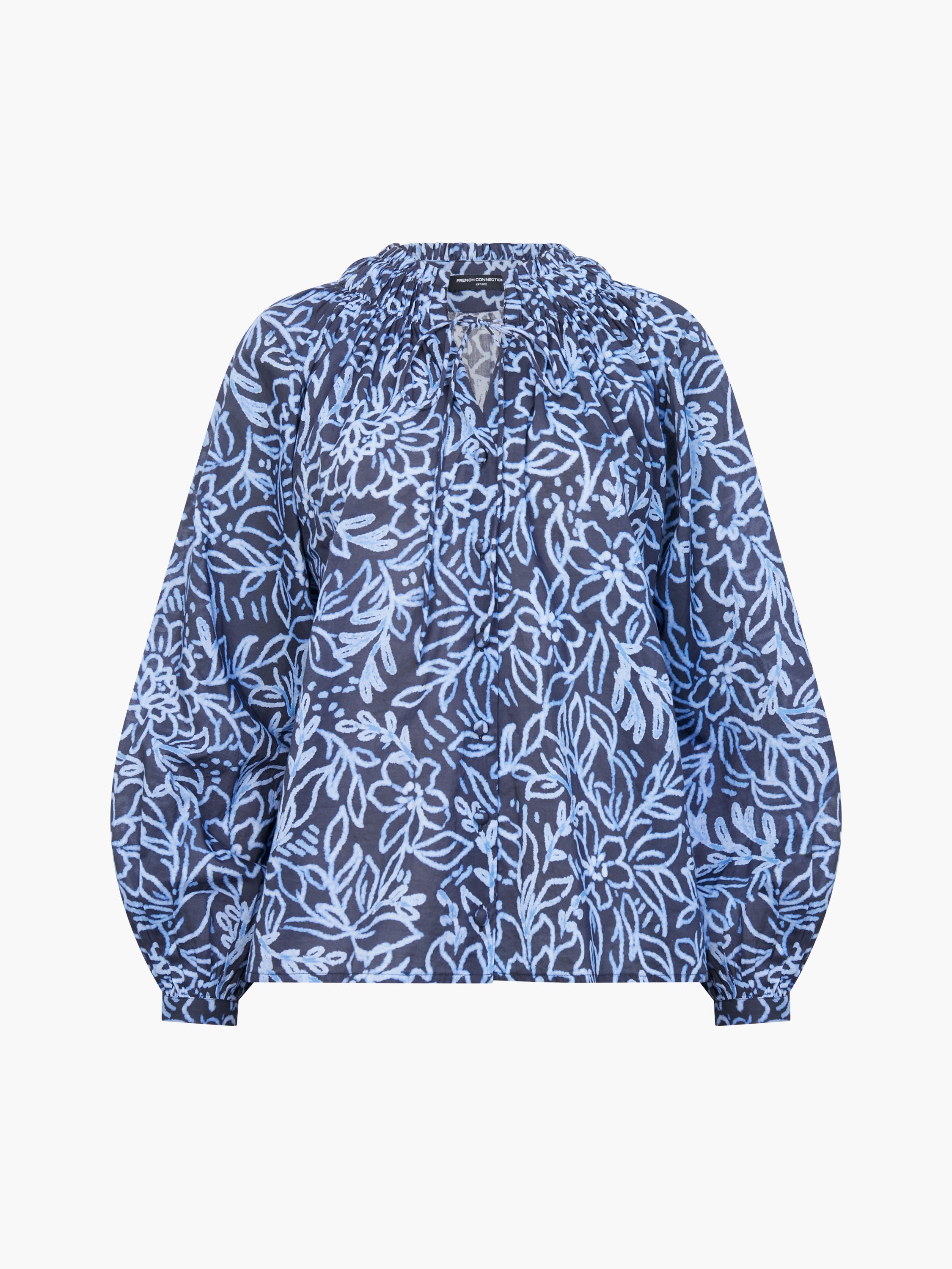 Blusa de Algodón Anna Austin con Detalle de Lazo en el Cuello