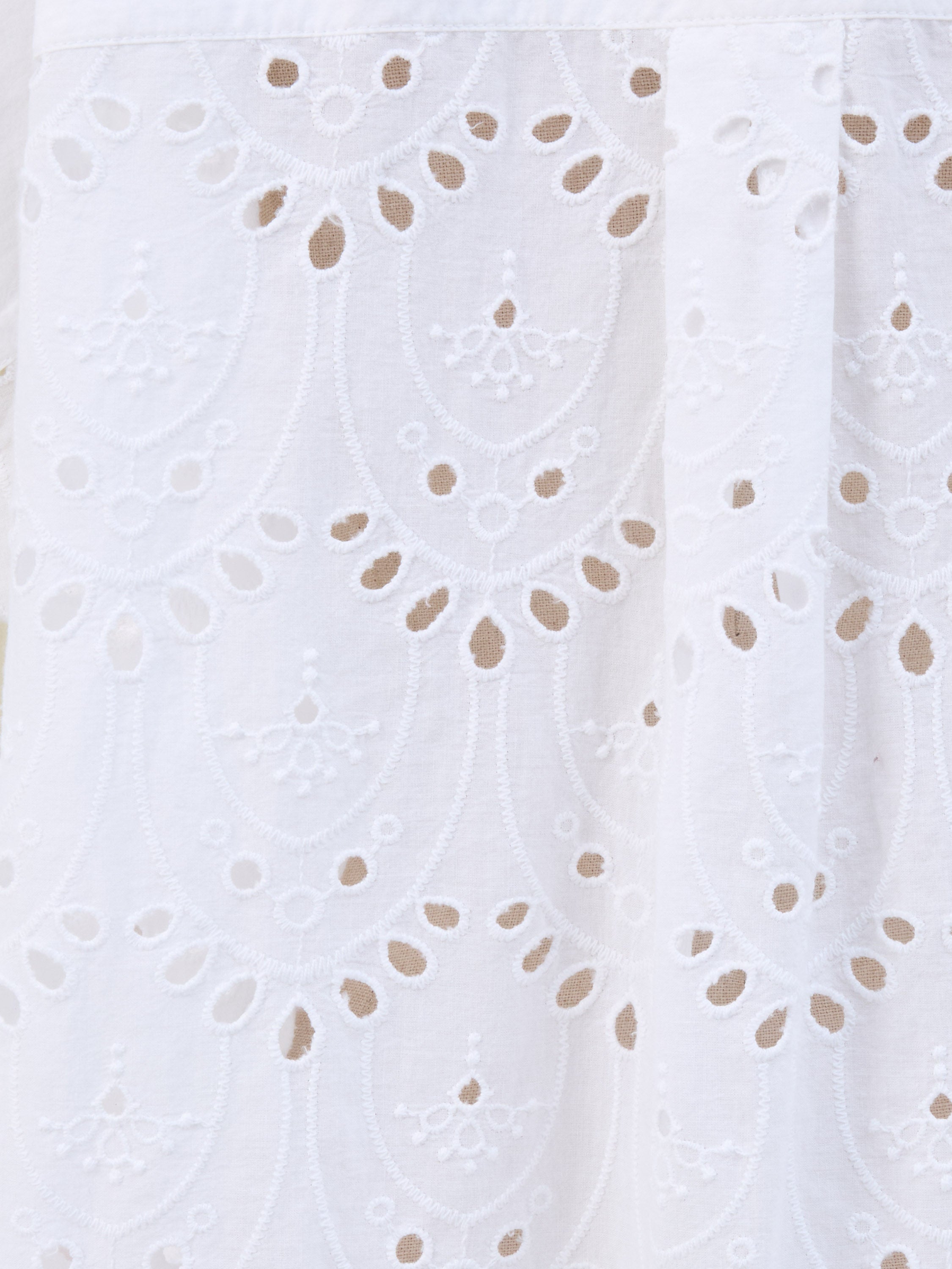 Broderie Back Short Sleeve Popover Shirt