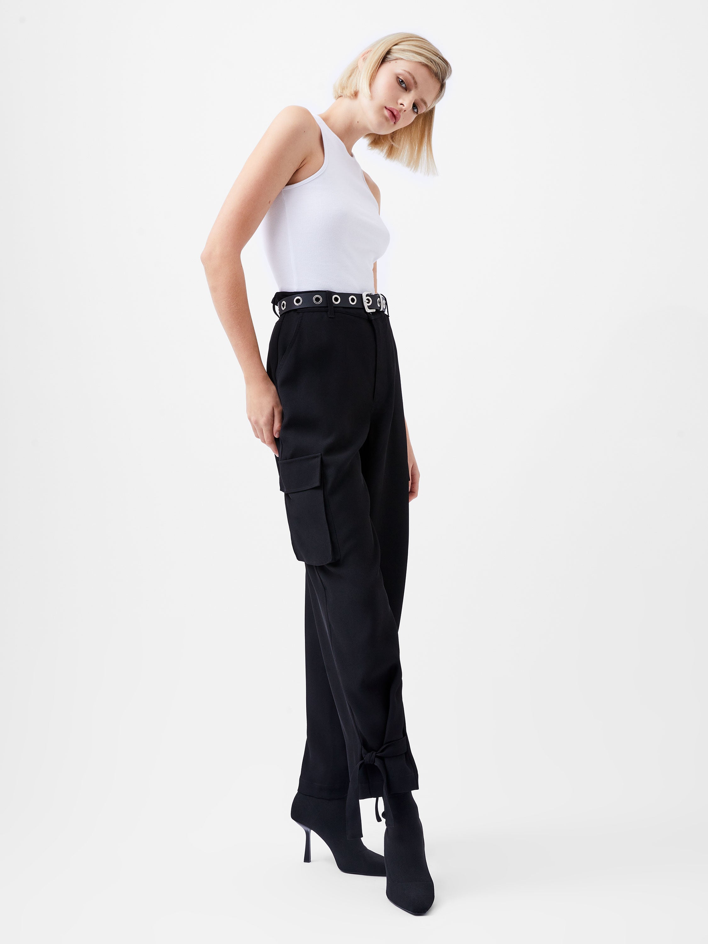 Elegantes Pantalones de Sarga Bella - Corte Clásico para Mujer