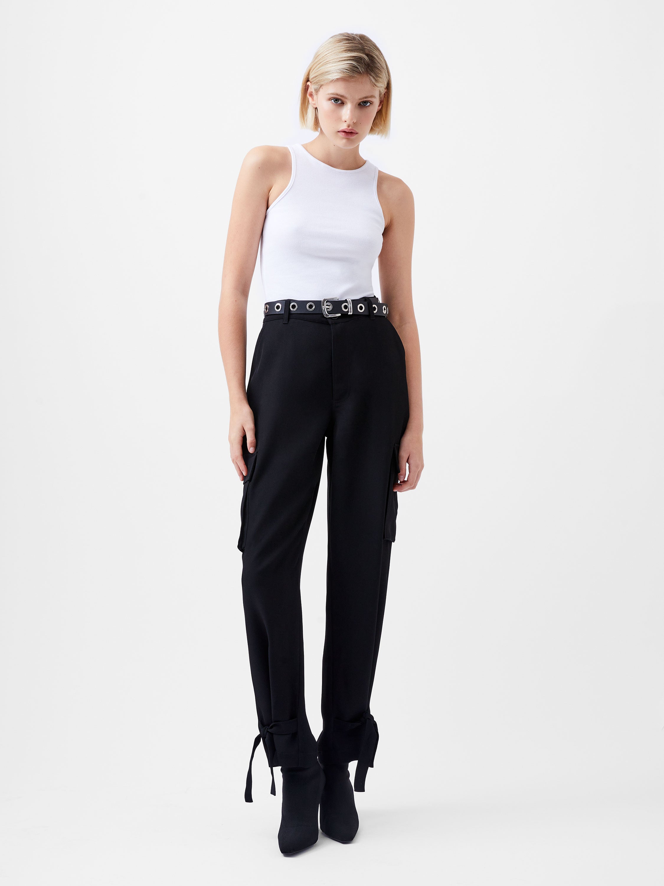 Elegantes Pantalones de Sarga Bella - Corte Clásico para Mujer