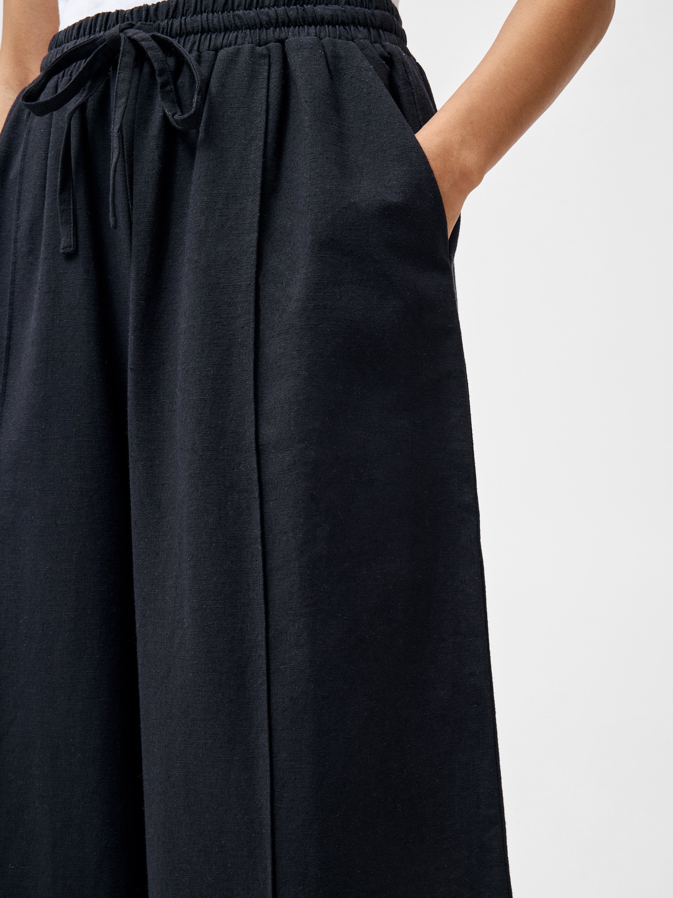 Clare Linen Blend Wide Leg Trousers
