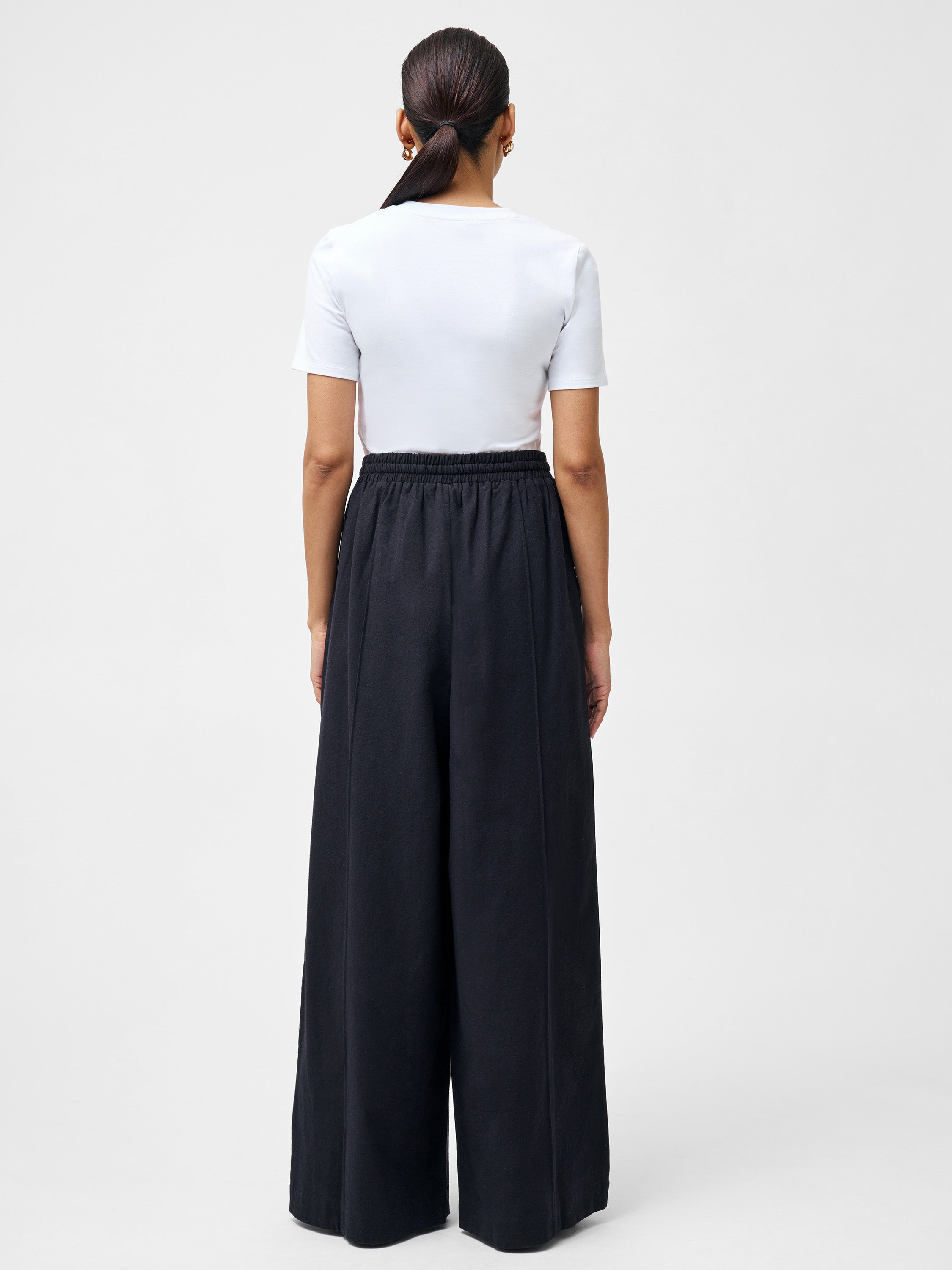 Clare Linen Blend Wide Leg Trousers