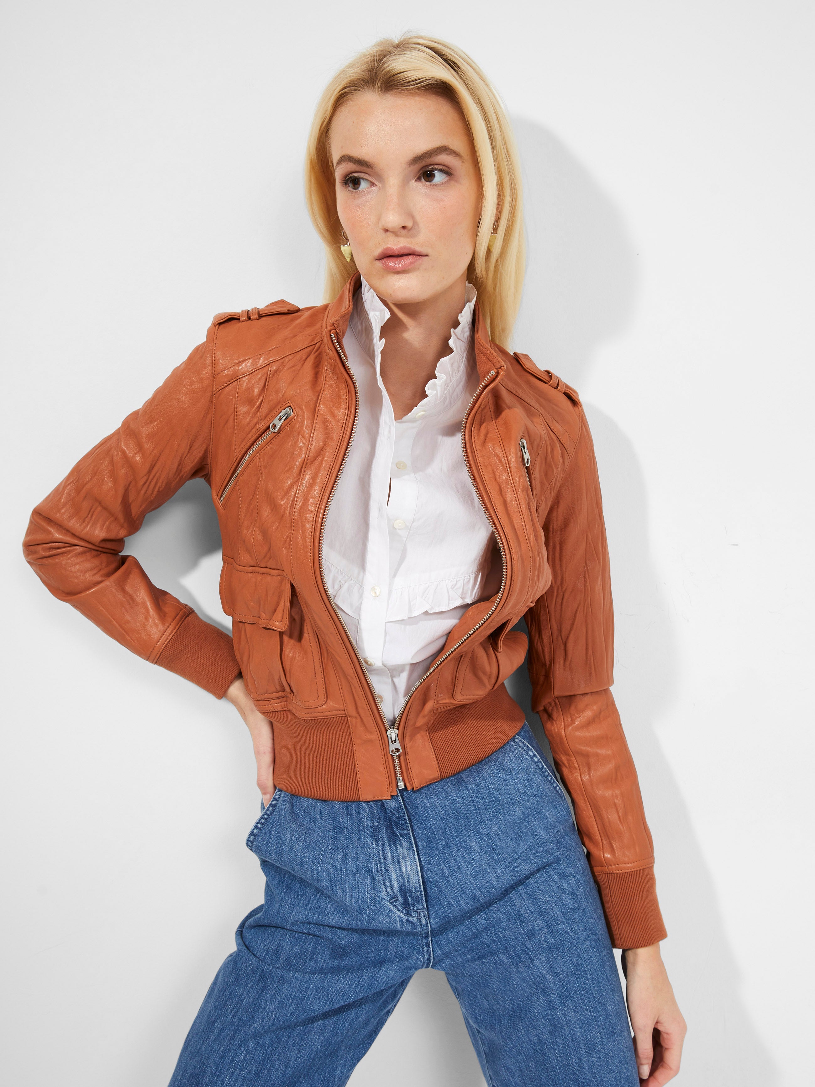 Arada Bleeker - Chaqueta de Cuero Urbana para Hombre, Diseño Premium en Piel Auténtica, Moda Casual para Otoño-Invierno 2024