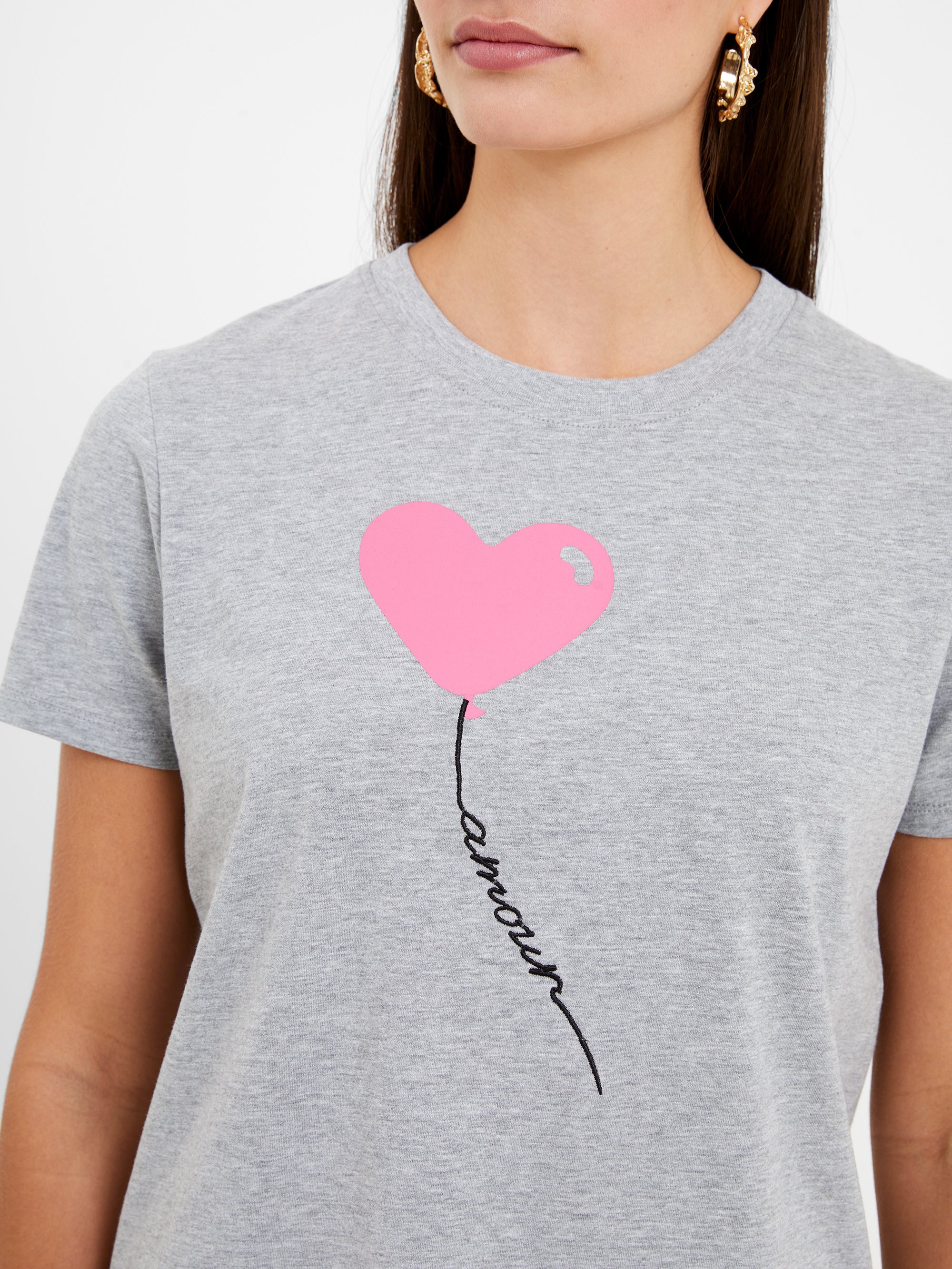 Camiseta Vibrante con Estampado de Globos Románticos