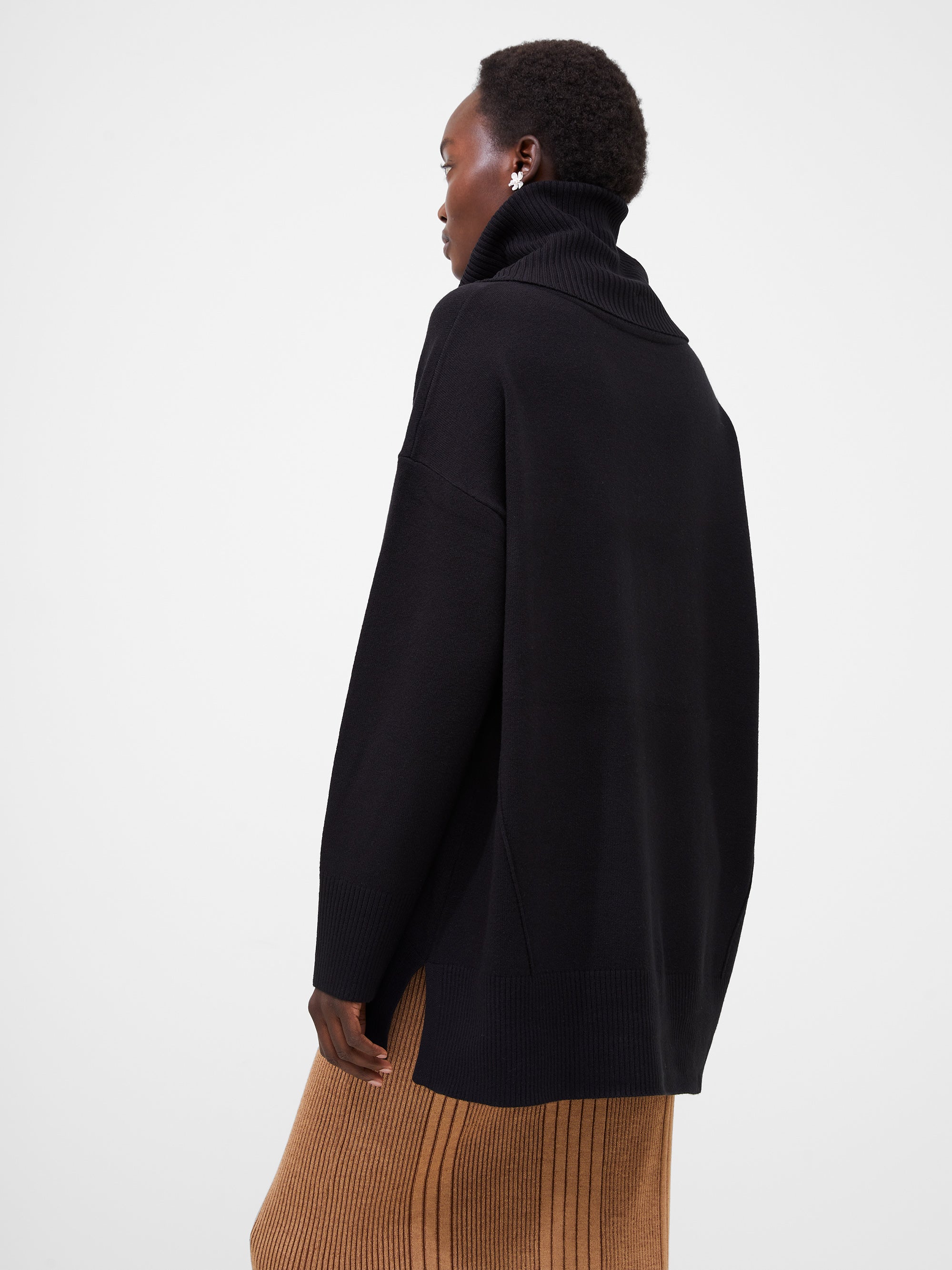 Jersey Acanalado con Cuello Bufa en Tejido Ultra Suave