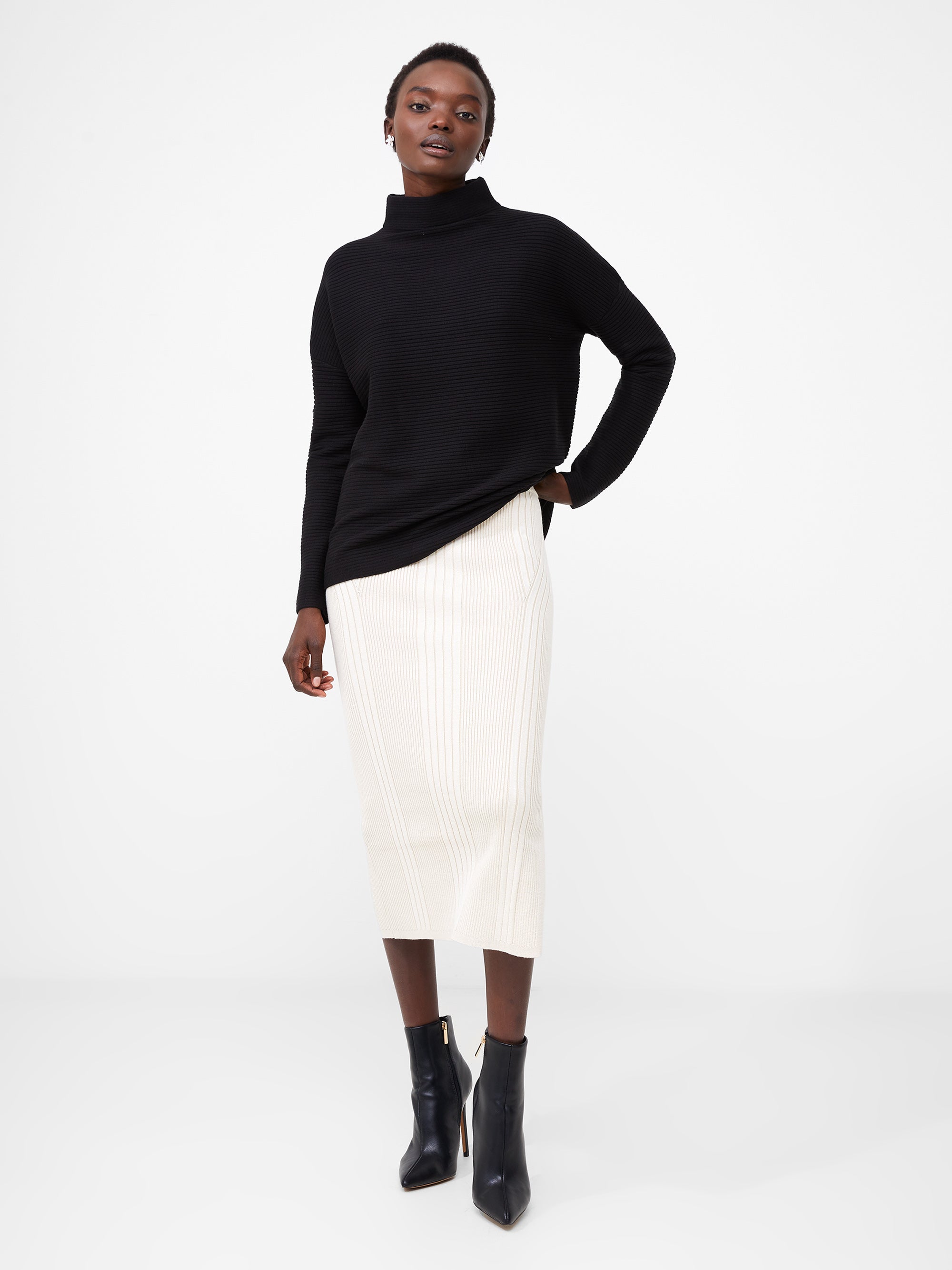 Sweater Acanalado de Cuello Alto con Tacto Suave para Bebés