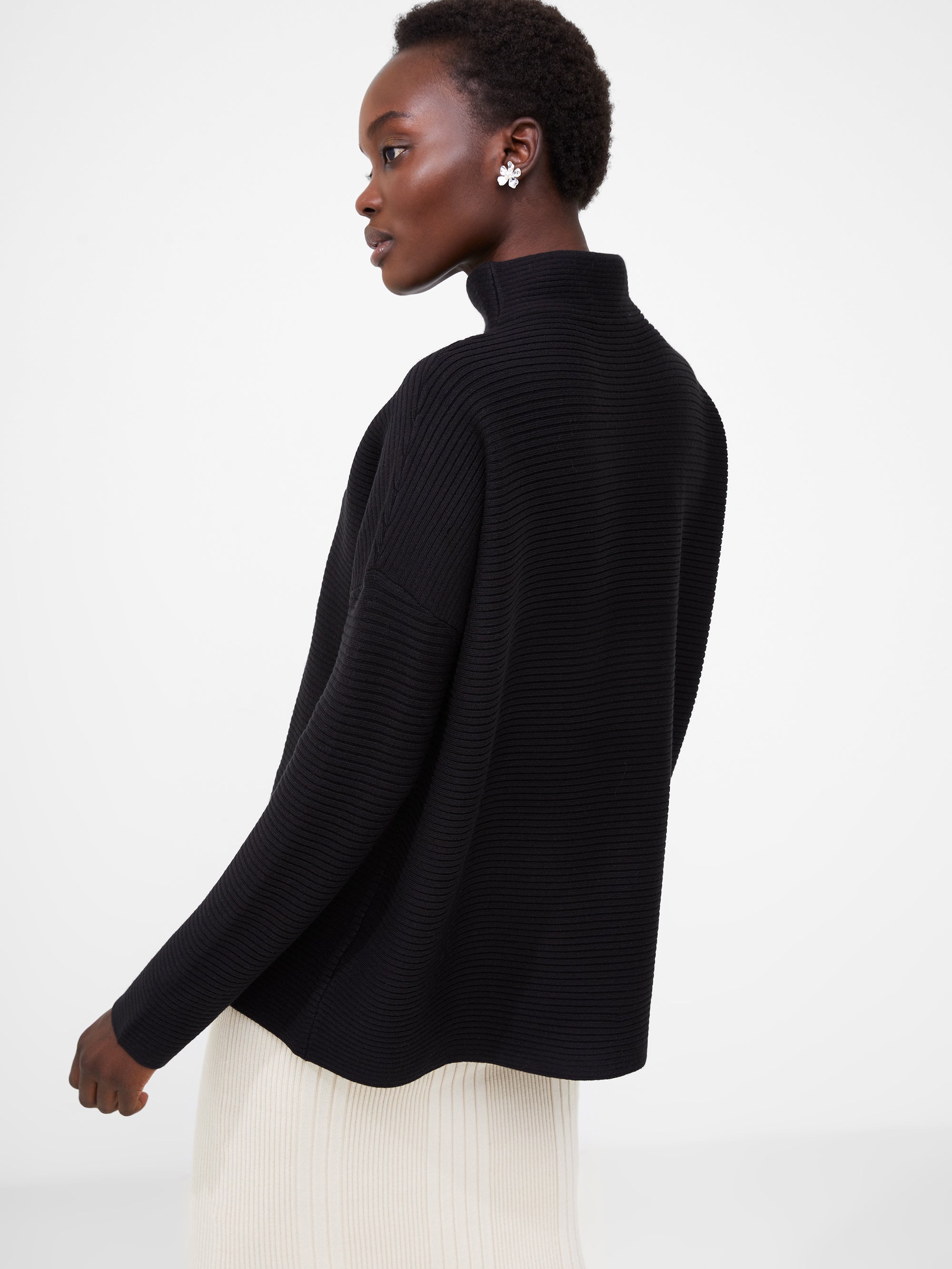 Sweater Acanalado de Cuello Alto con Tacto Suave para Bebés
