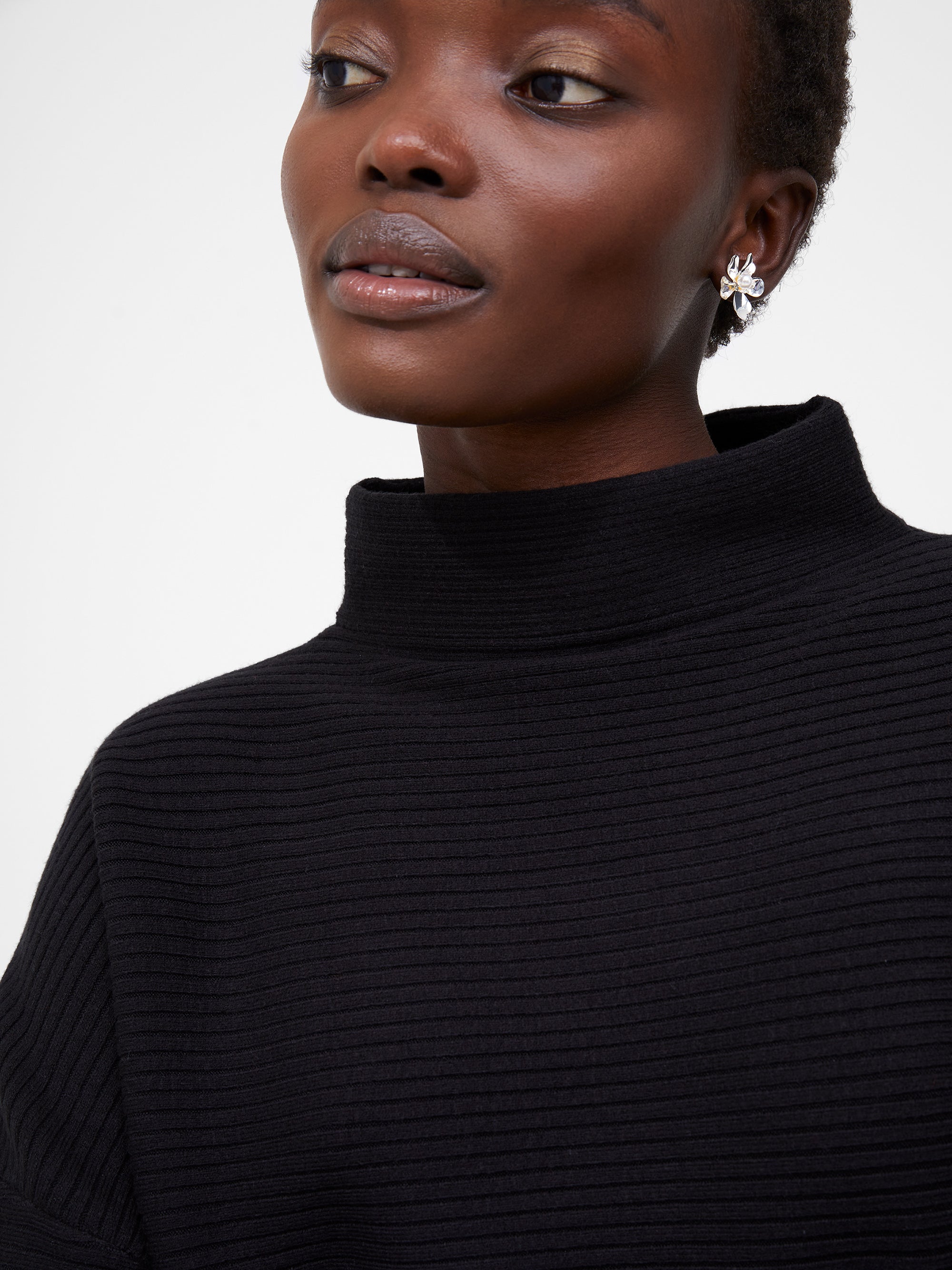 Sweater Acanalado de Cuello Alto con Tacto Suave para Bebés