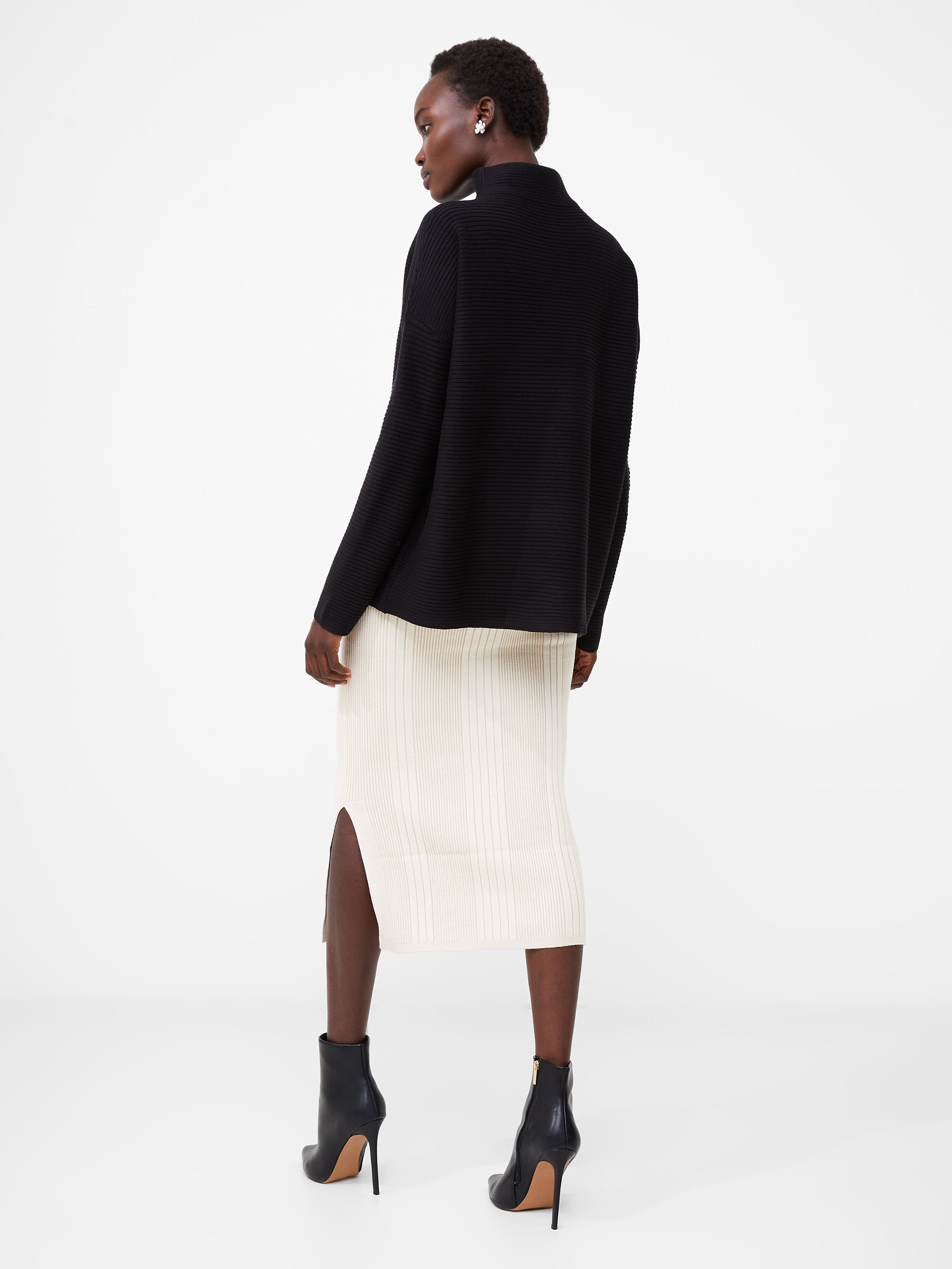 Sweater Acanalado de Cuello Alto con Tacto Suave para Bebés