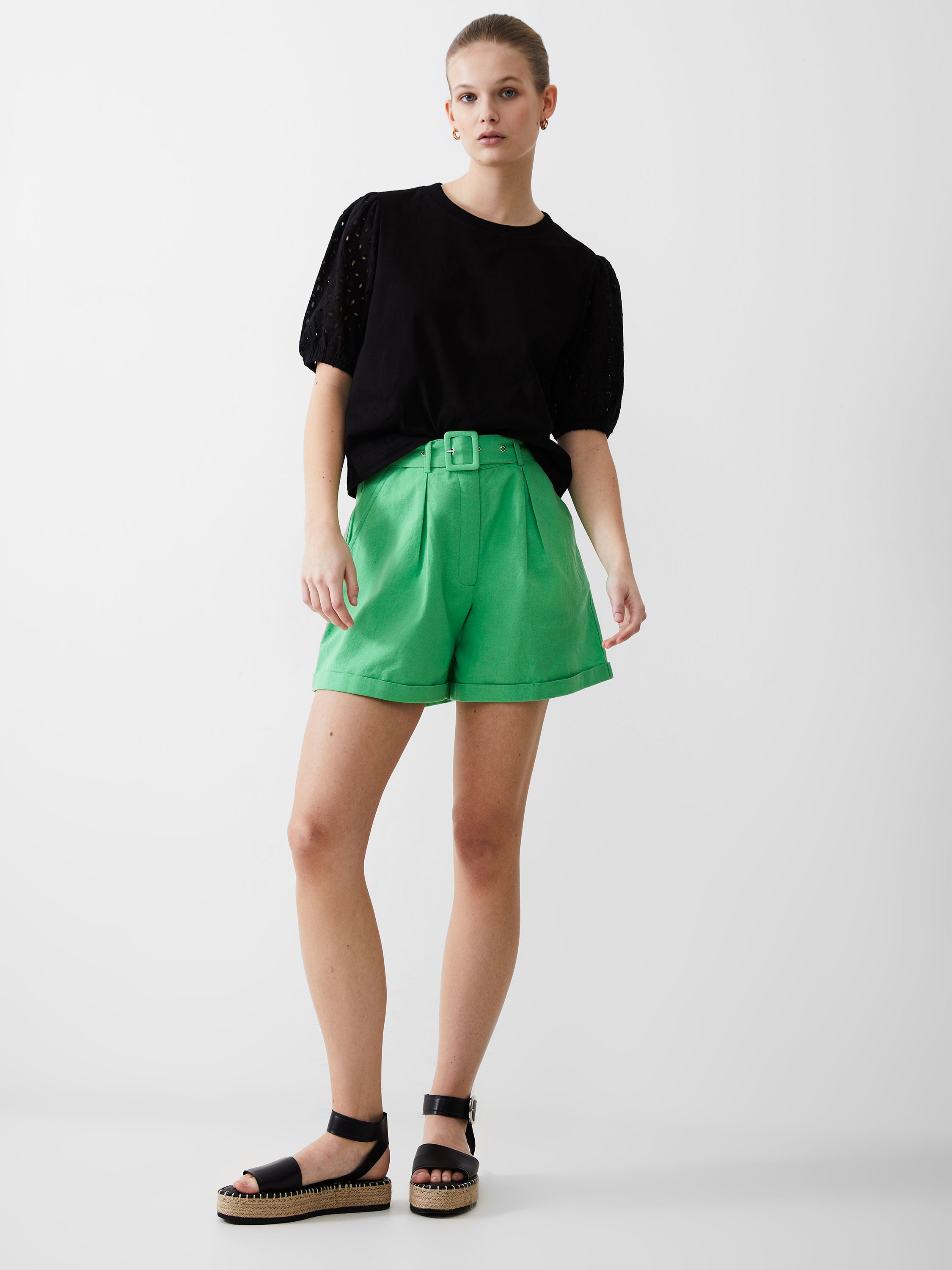 Bermudas de Lino con Cinturón Ajustable para Verano