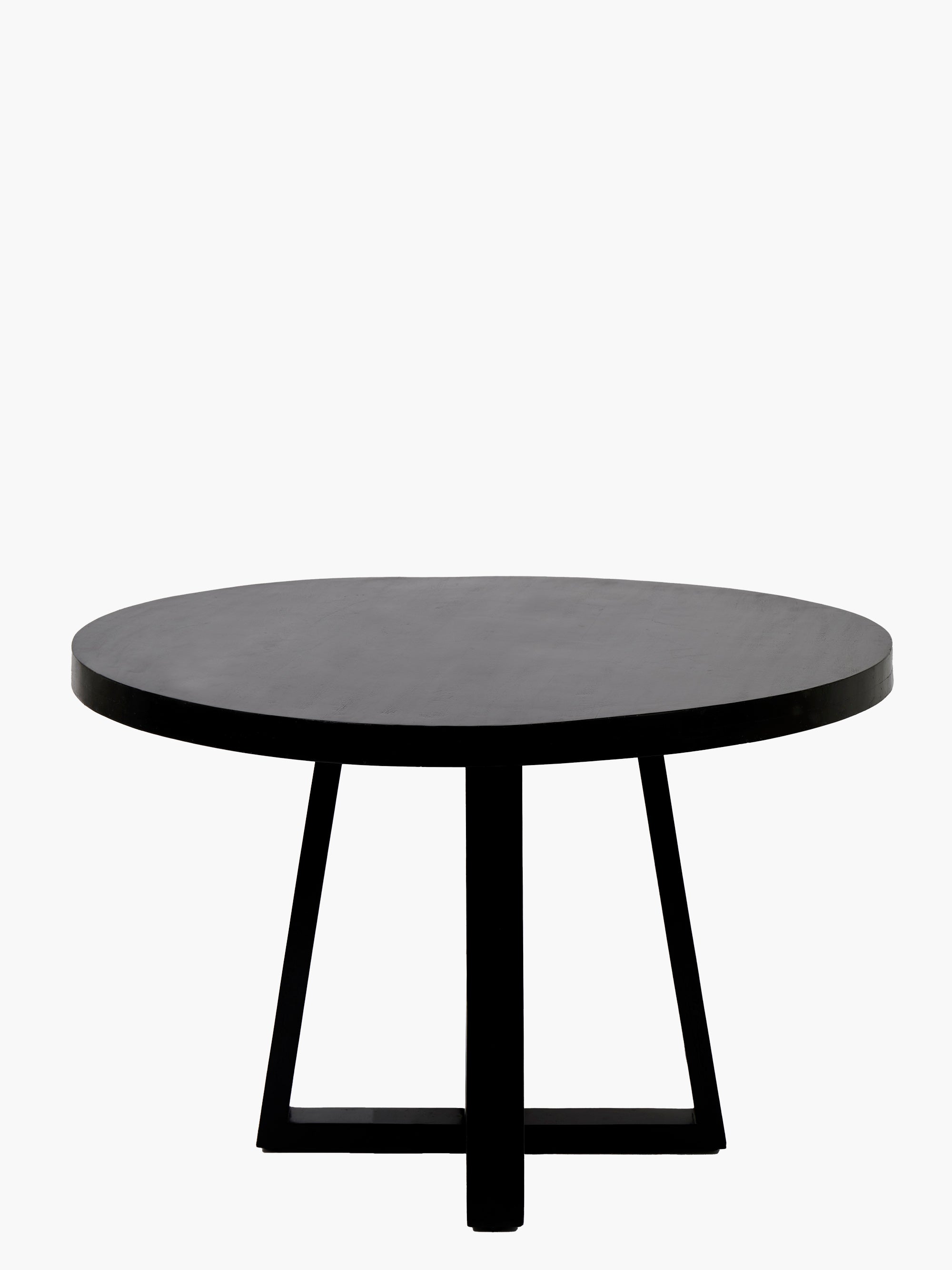 Mesa de comedor circular en ébano con acabado duradero