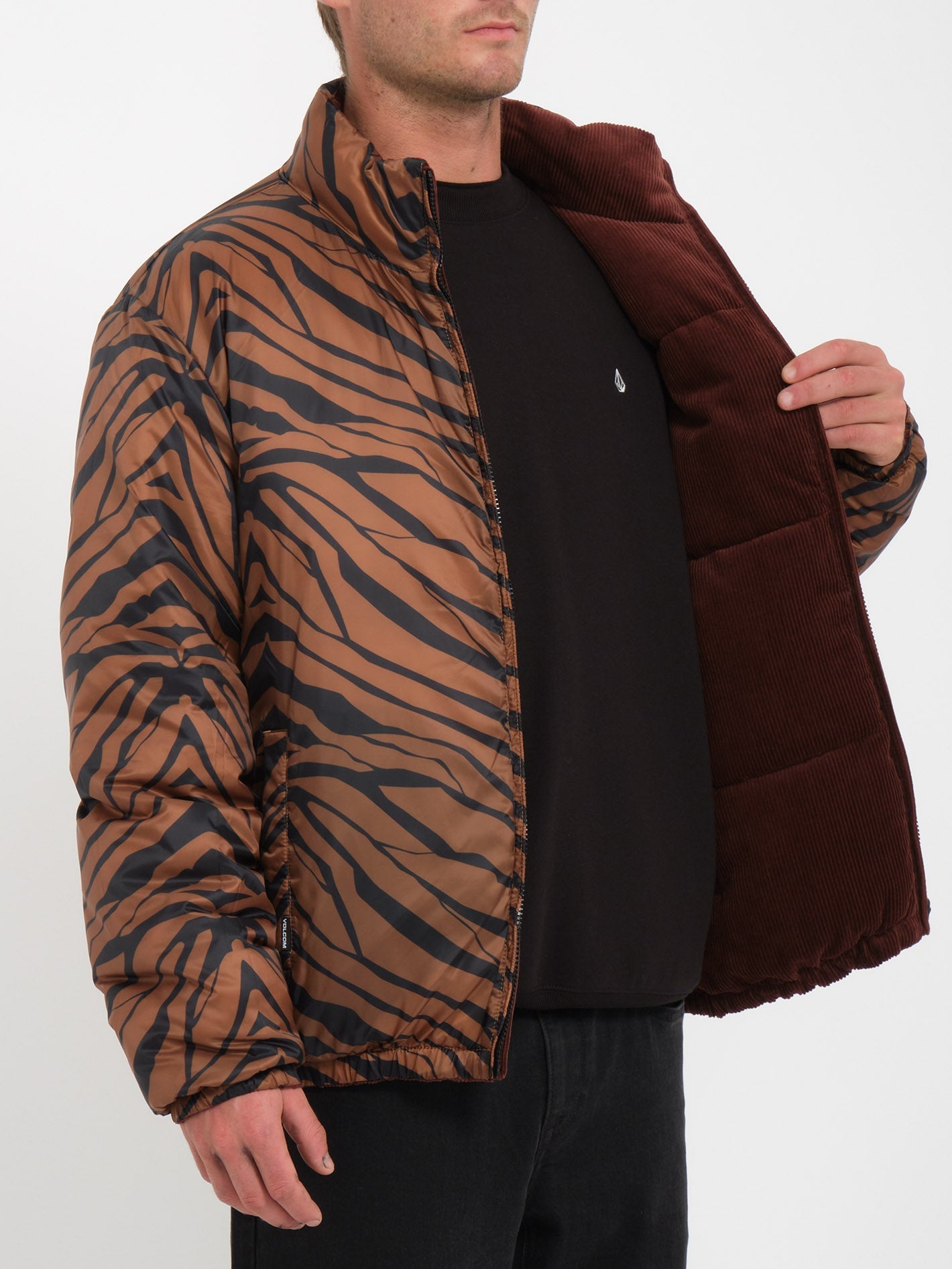 Chaqueta Reversible Walltz en Pana Acanalada - Tono Chocolate Oscuro