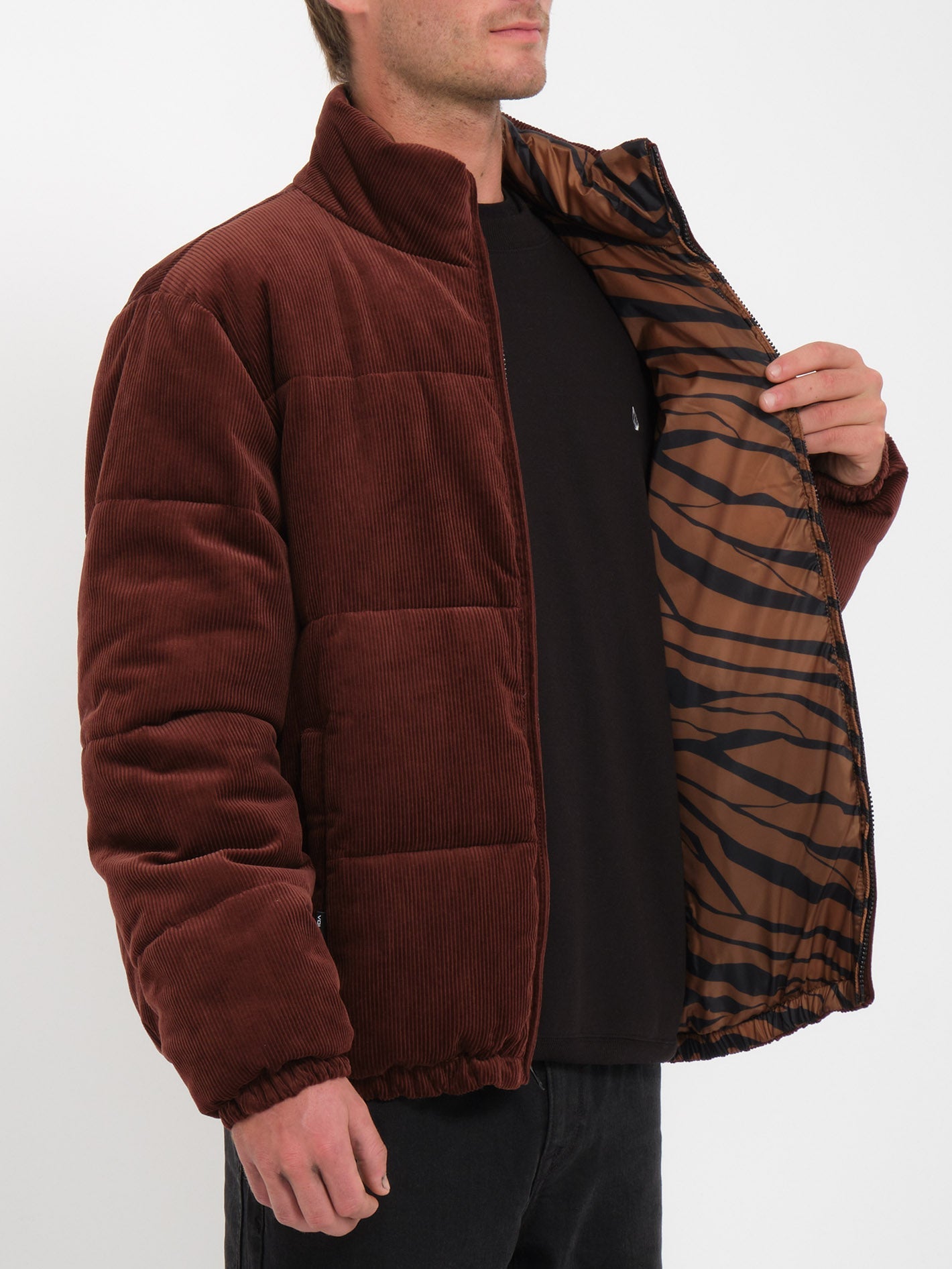 Chaqueta Reversible Walltz en Pana Acanalada - Tono Chocolate Oscuro