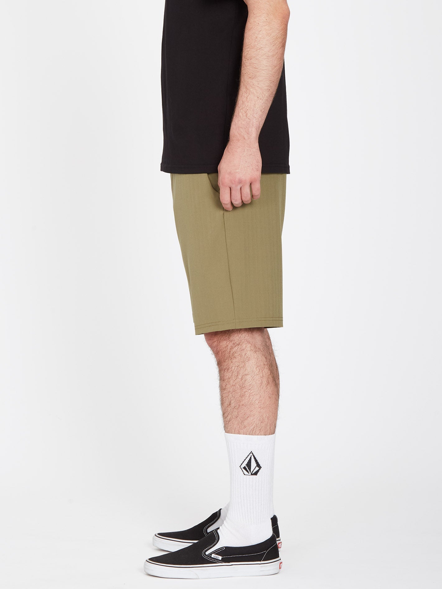 Pantalón corto multifuncional de tejido slub texturizado con diseño cruzado desgastado 51 cm - Viejo Molino