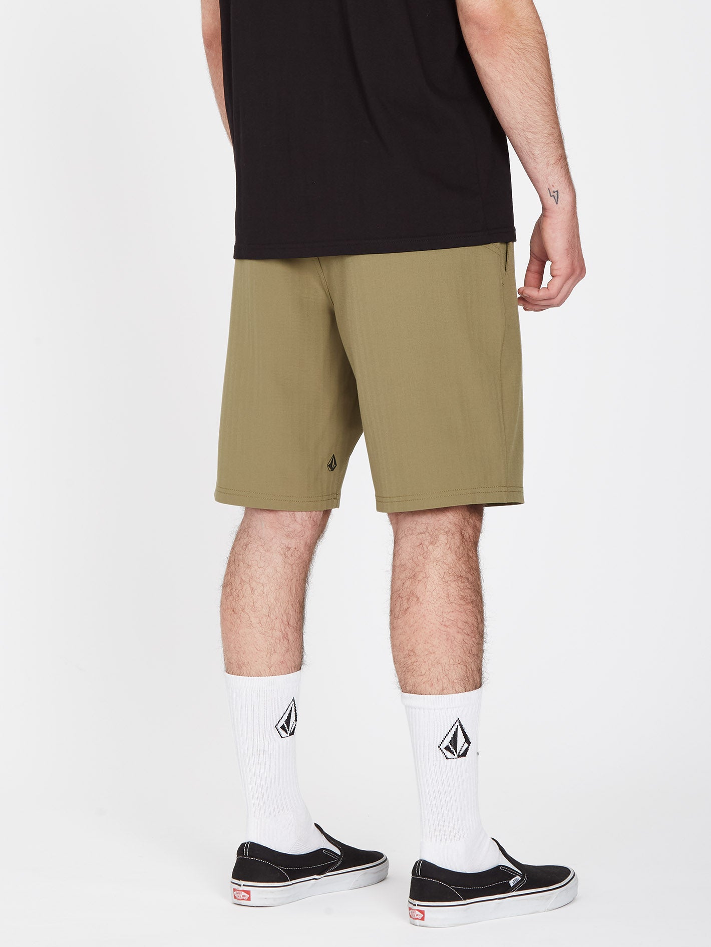 Pantalón corto multifuncional de tejido slub texturizado con diseño cruzado desgastado 51 cm - Viejo Molino